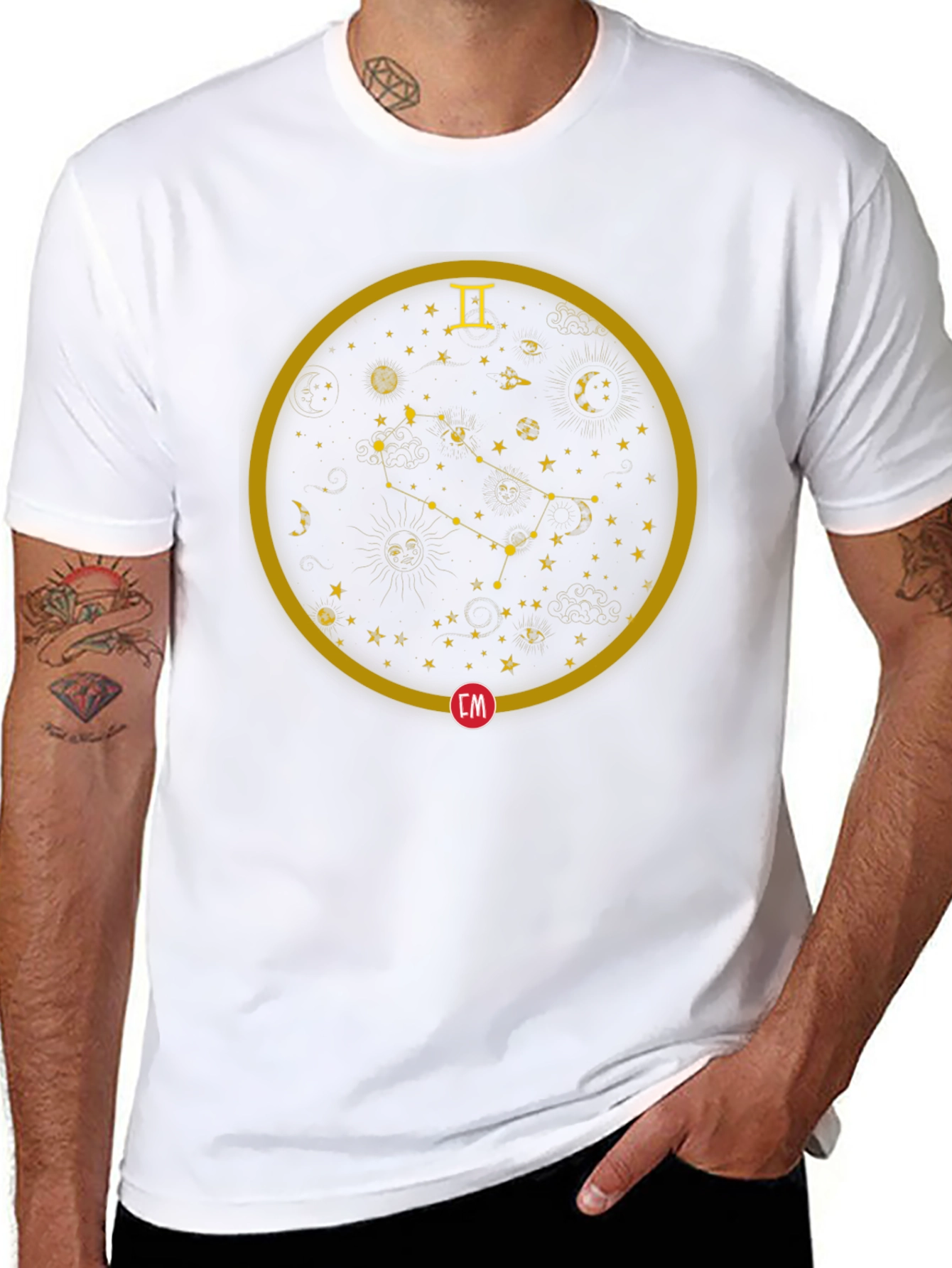 Gemini Constellation Graphic Print T-Shirt