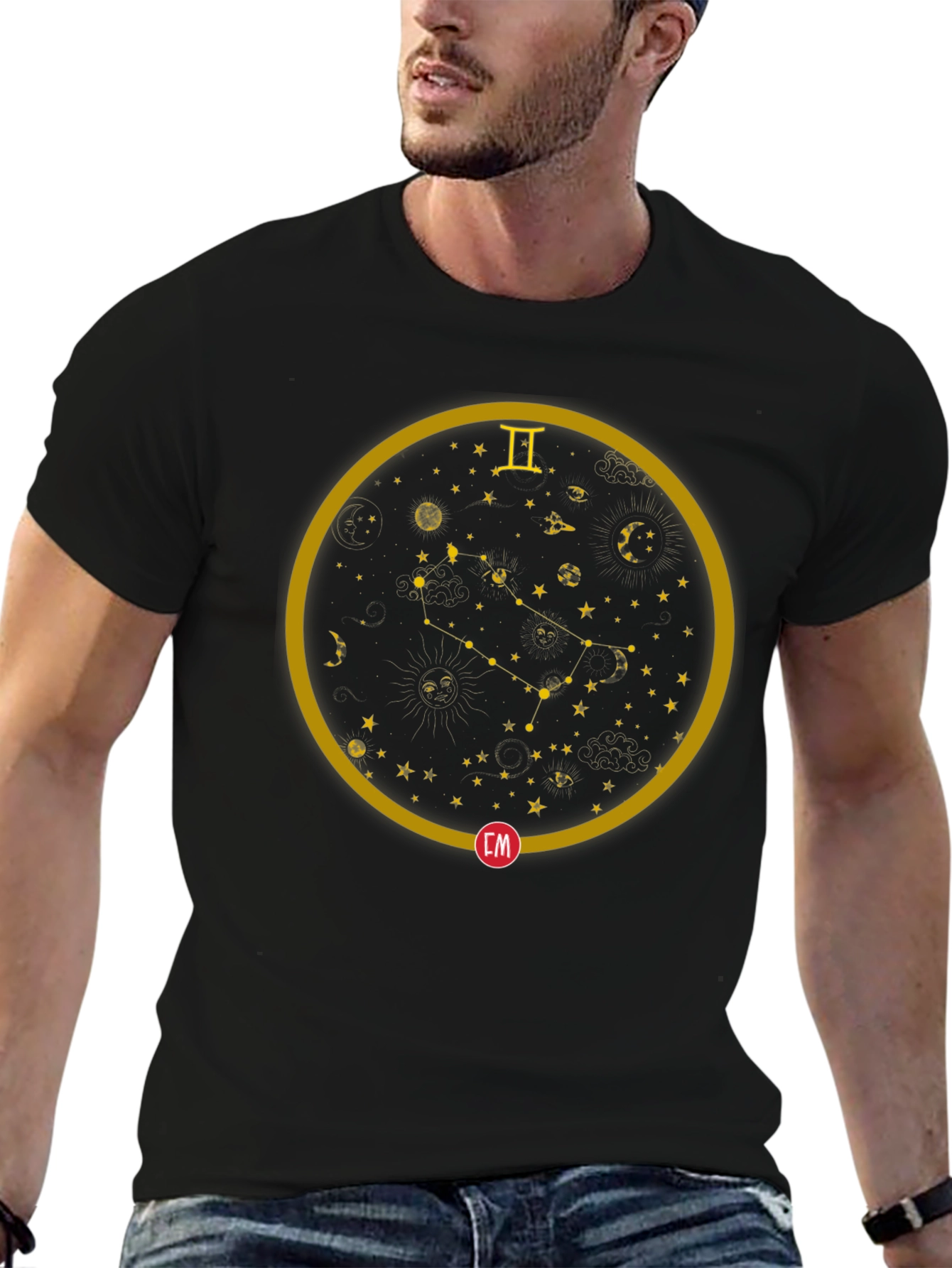 Gemini Constellation Graphic Print T-Shirt