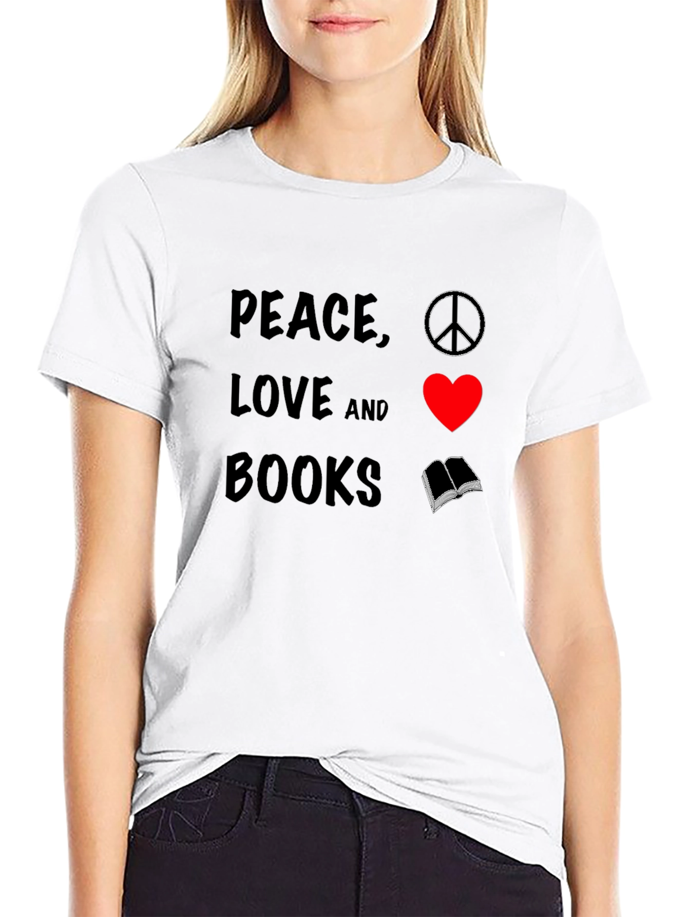 Peace Love and Books T-Shirt
