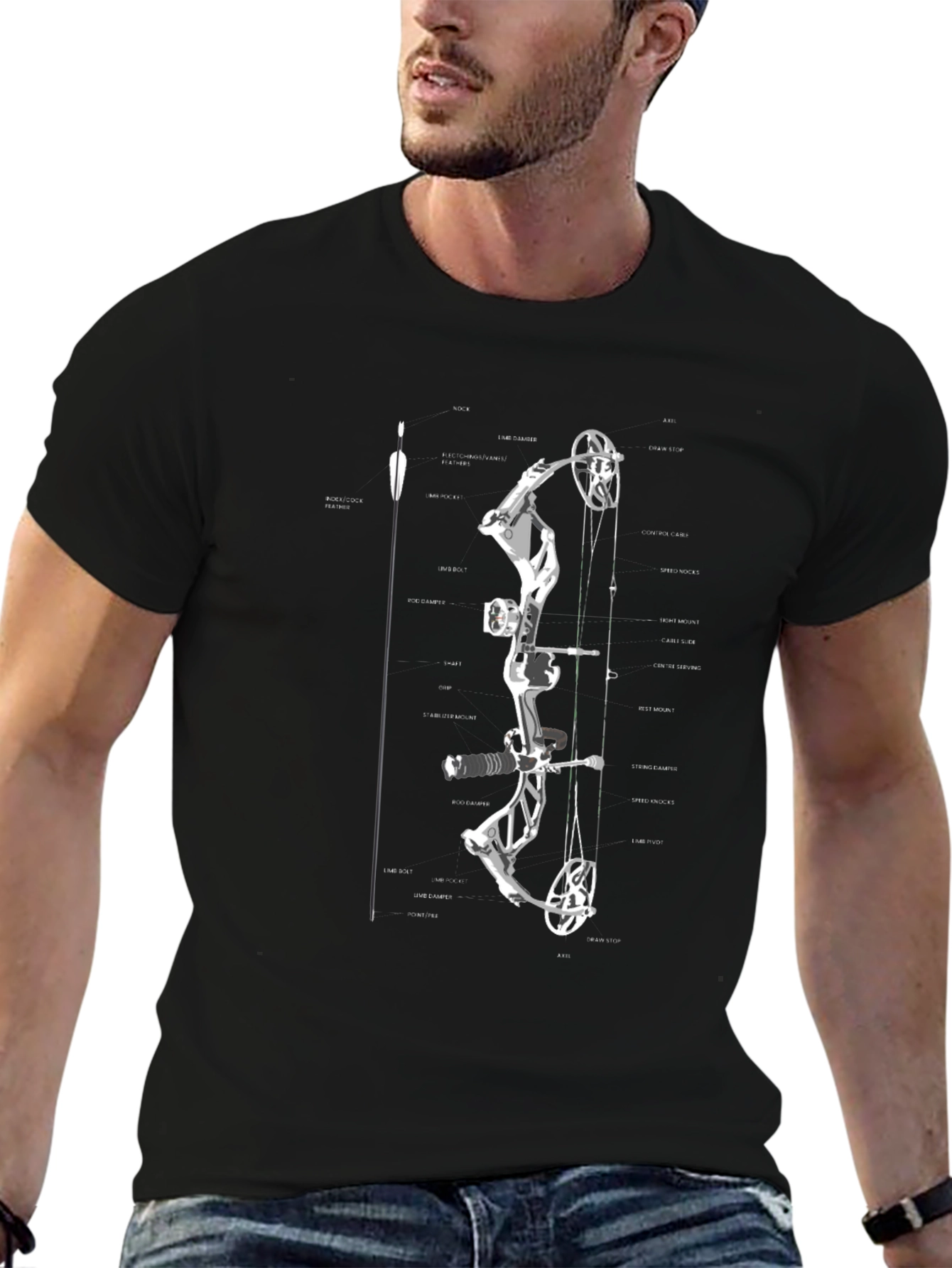 Bow Anatomy Graphic T-Shirt | Archery Enthusiast Tee