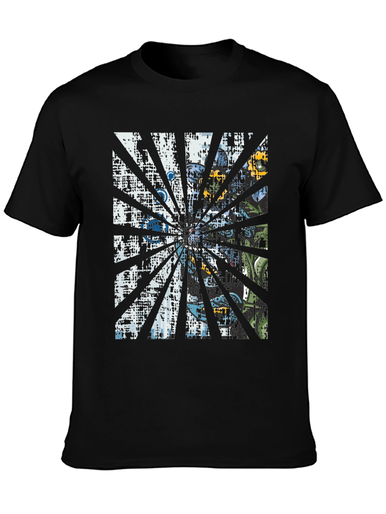 Retro Graphic Print Tee - Black