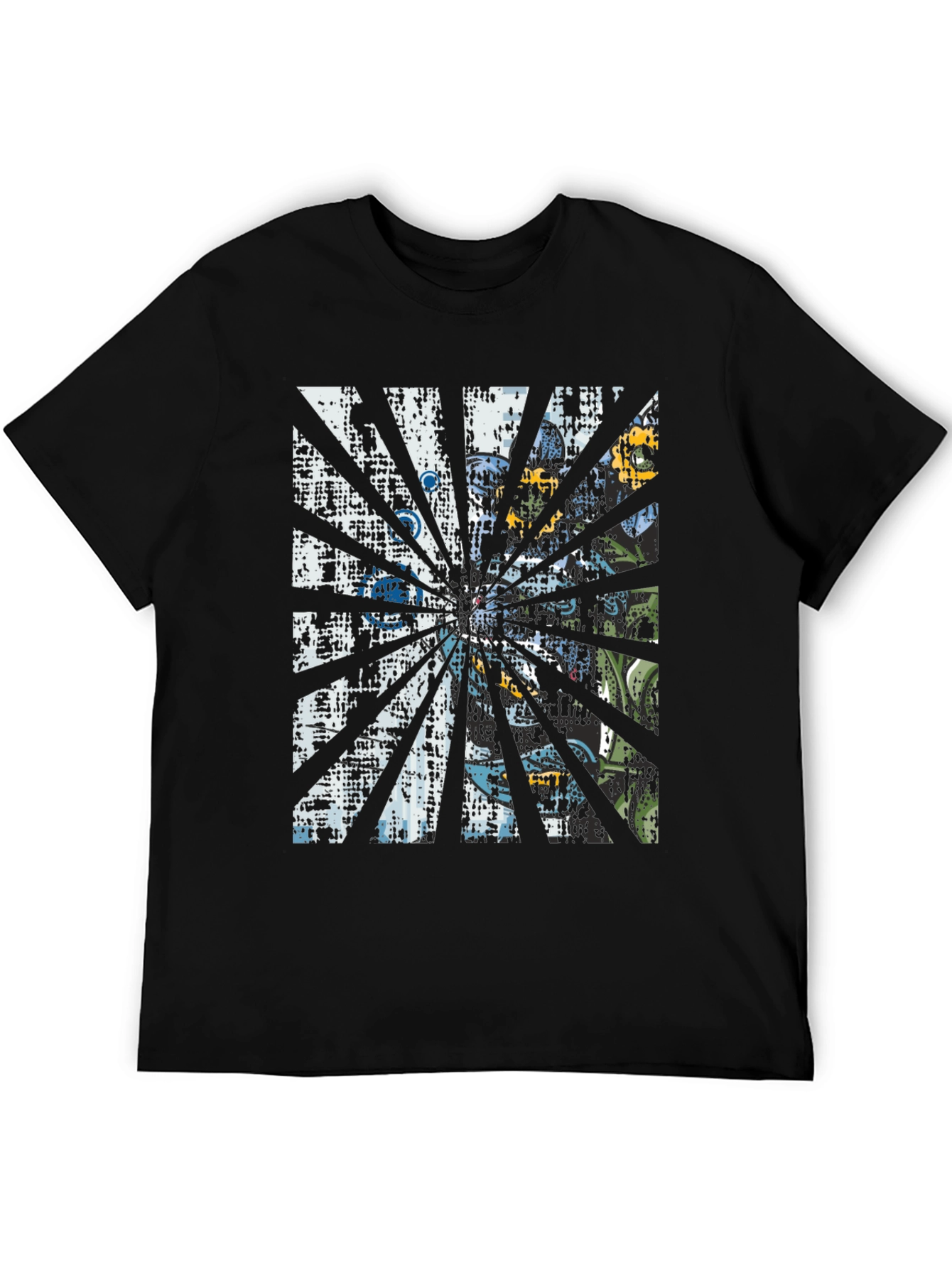 Retro Graphic Print Tee - Black