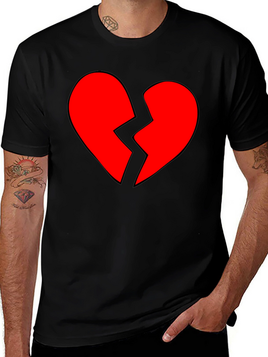Broken Heart Graphic Black T-Shirt