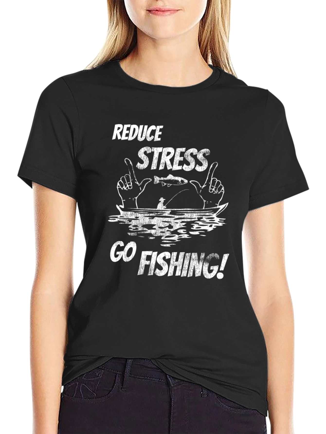 Reduce Stress Go Fishing Mens T-Shirt