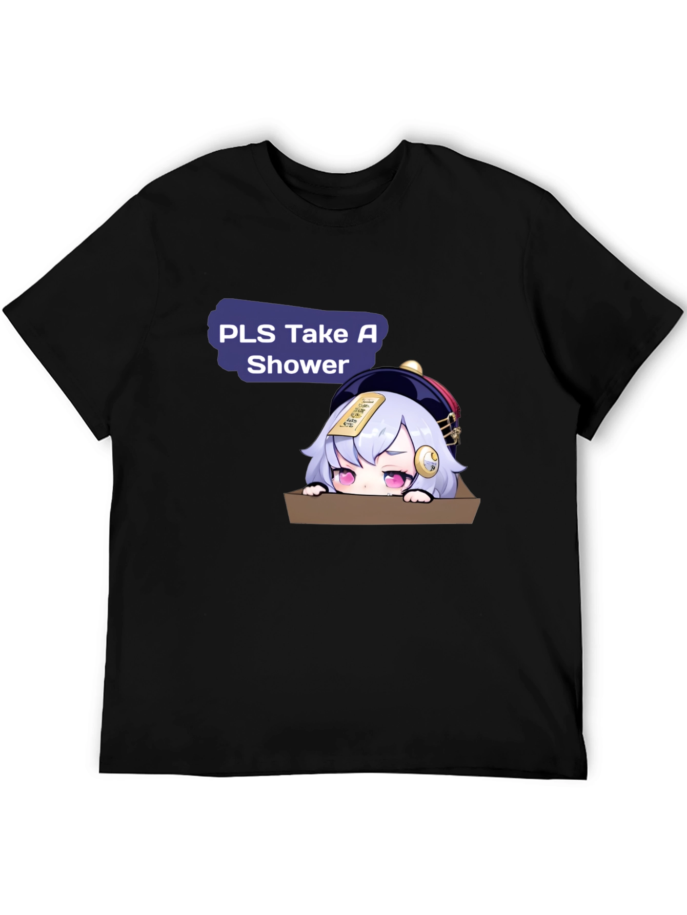 Funny Anime Character Take A Shower Graphic T-Shirt