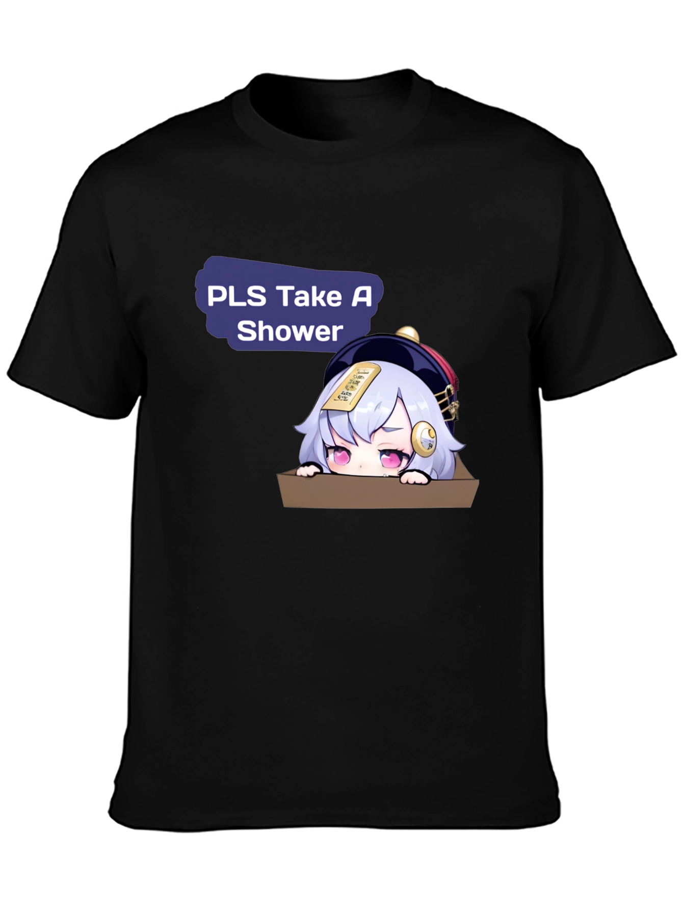 Funny Anime Character Take A Shower Graphic T-Shirt