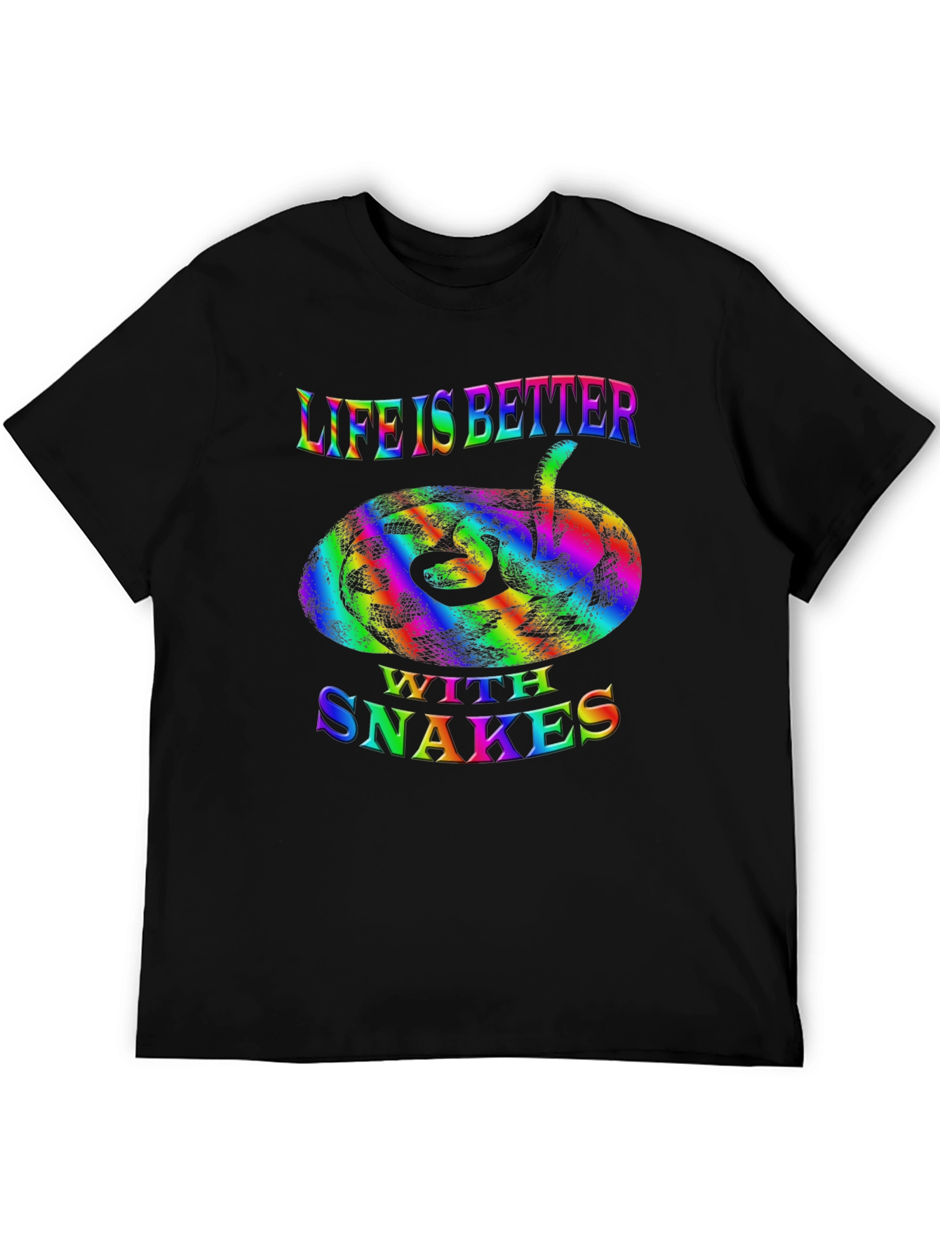 Life Is Better With Snakes Rainbow T-Shirt