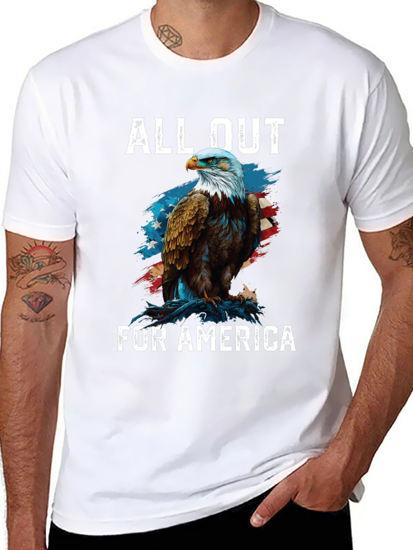 All Out for America Eagle Patriotic T-Shirt