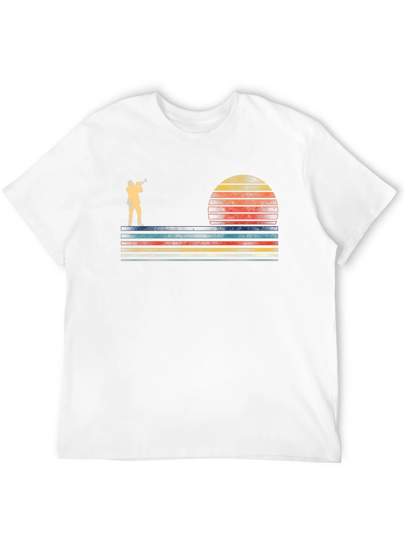 Retro Trumpet Player T-Shirt - Sunset Design