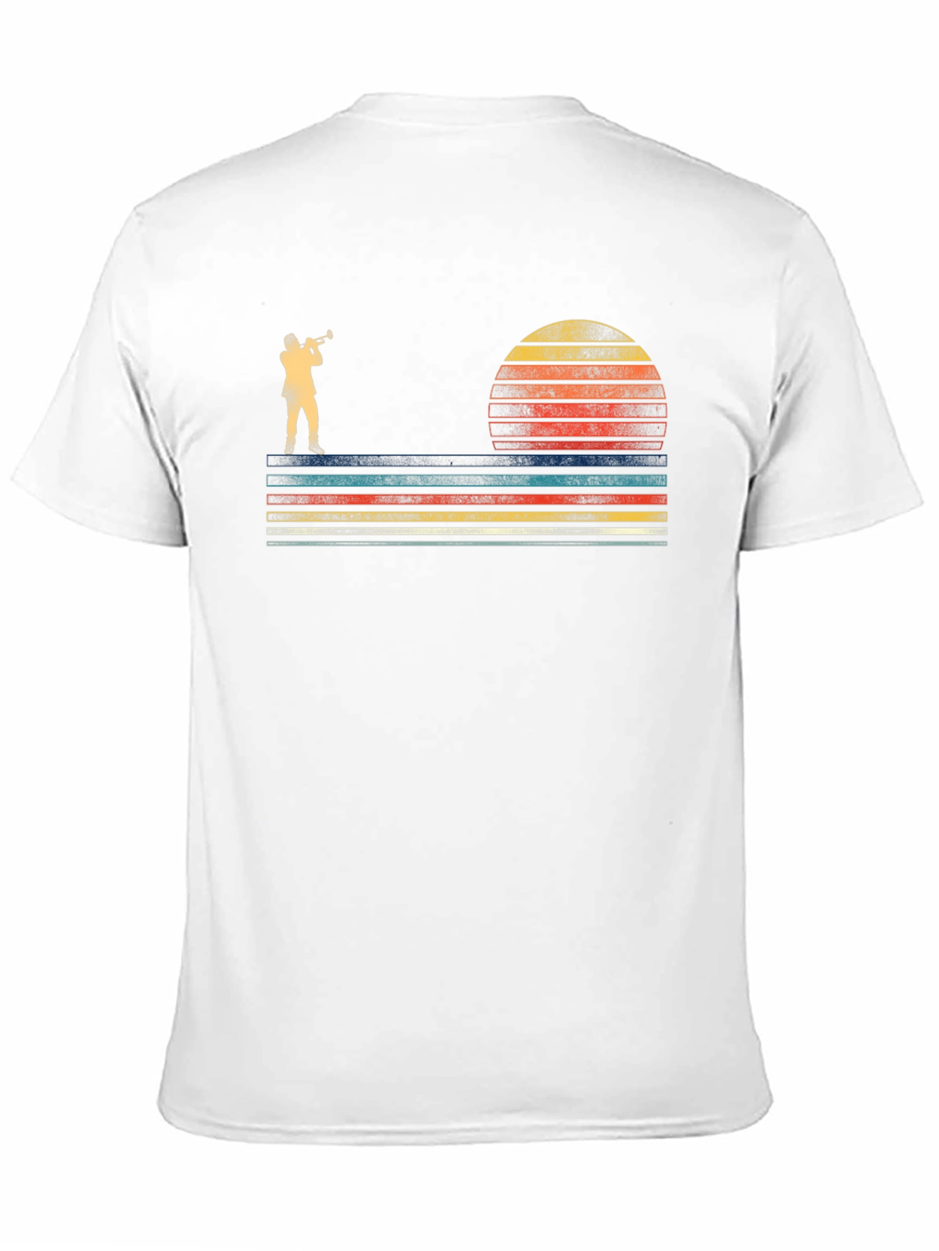 Retro Trumpet Player T-Shirt - Sunset Design