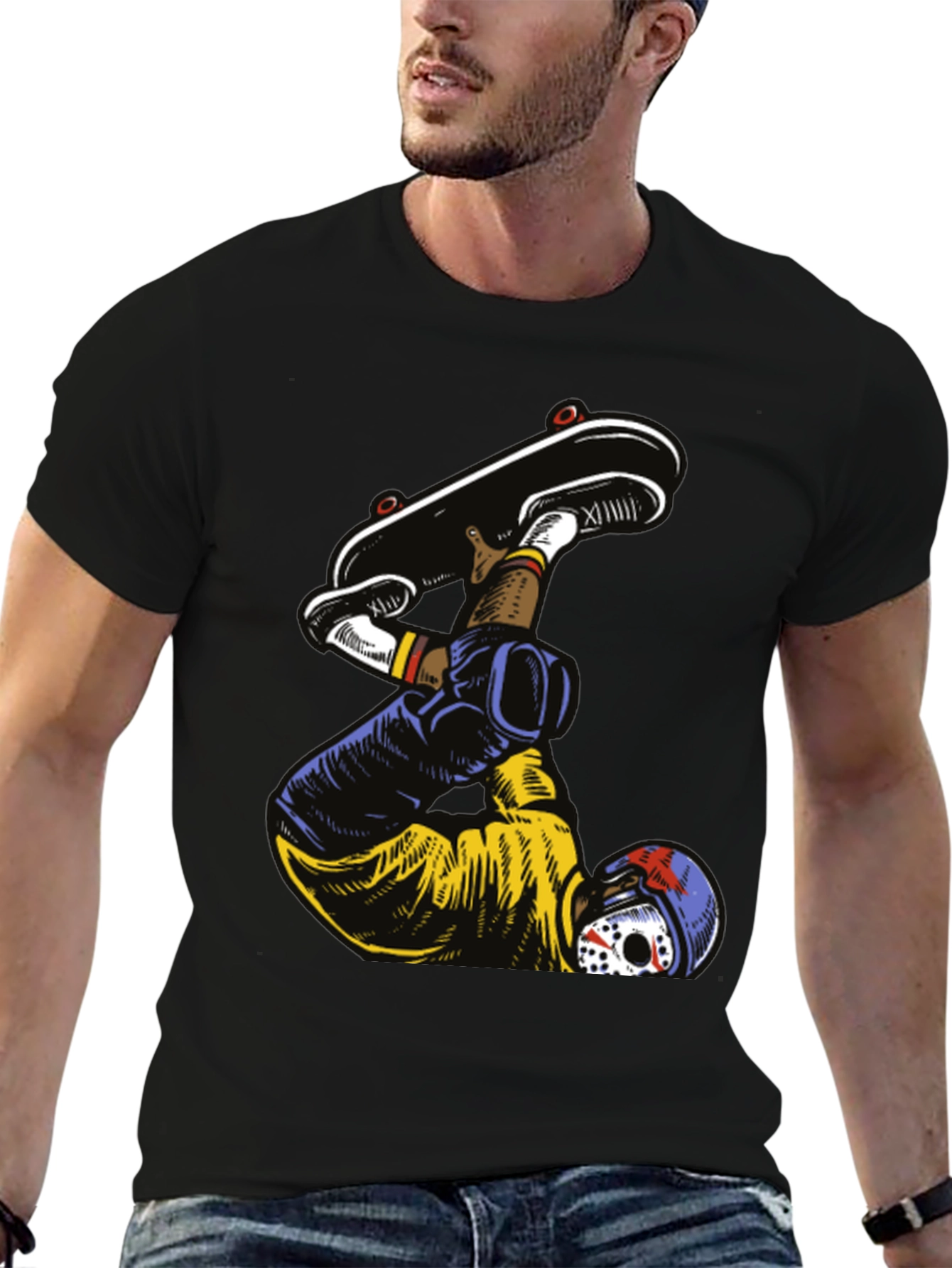 Skater Graphic Tee - Mens Black T-Shirt