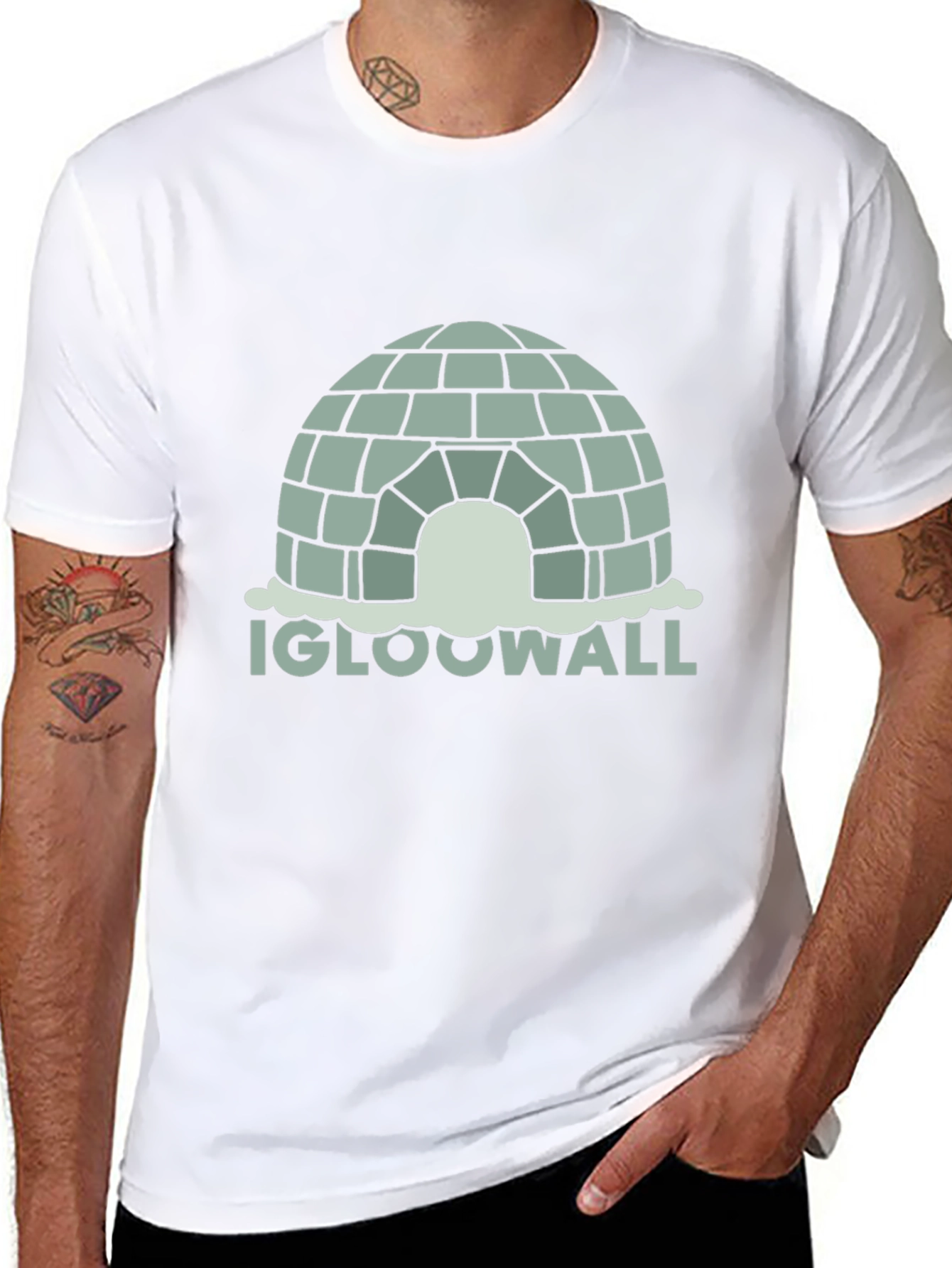 Igloo Wall Graphic Tee - Black Cotton T-Shirt