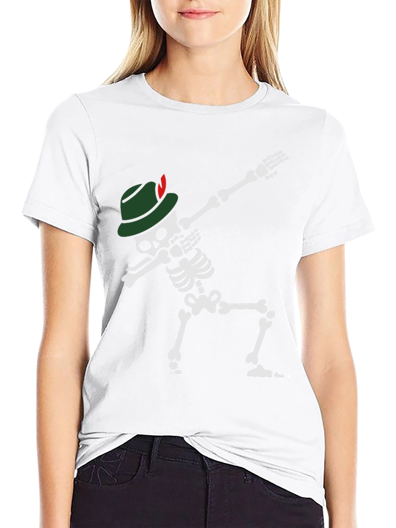 Oktoberfest Skeleton Dabbing T-Shirt