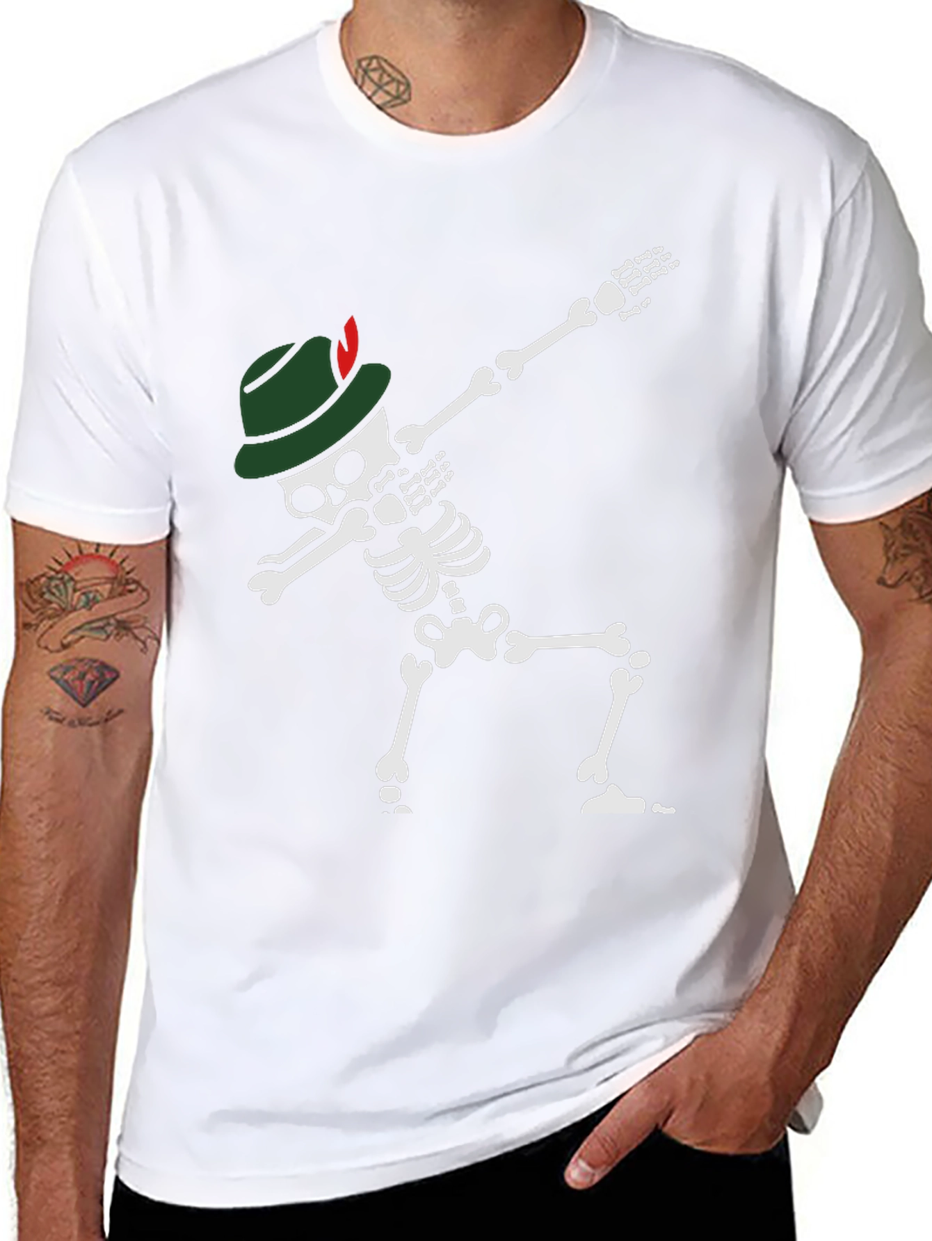 Oktoberfest Skeleton Dabbing T-Shirt