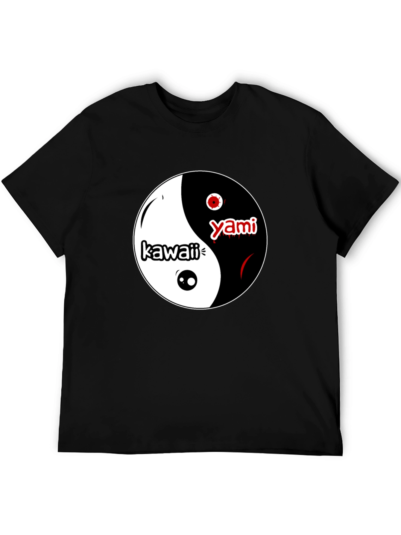 Yin Yang Kawaii Yami T-Shirt - Black