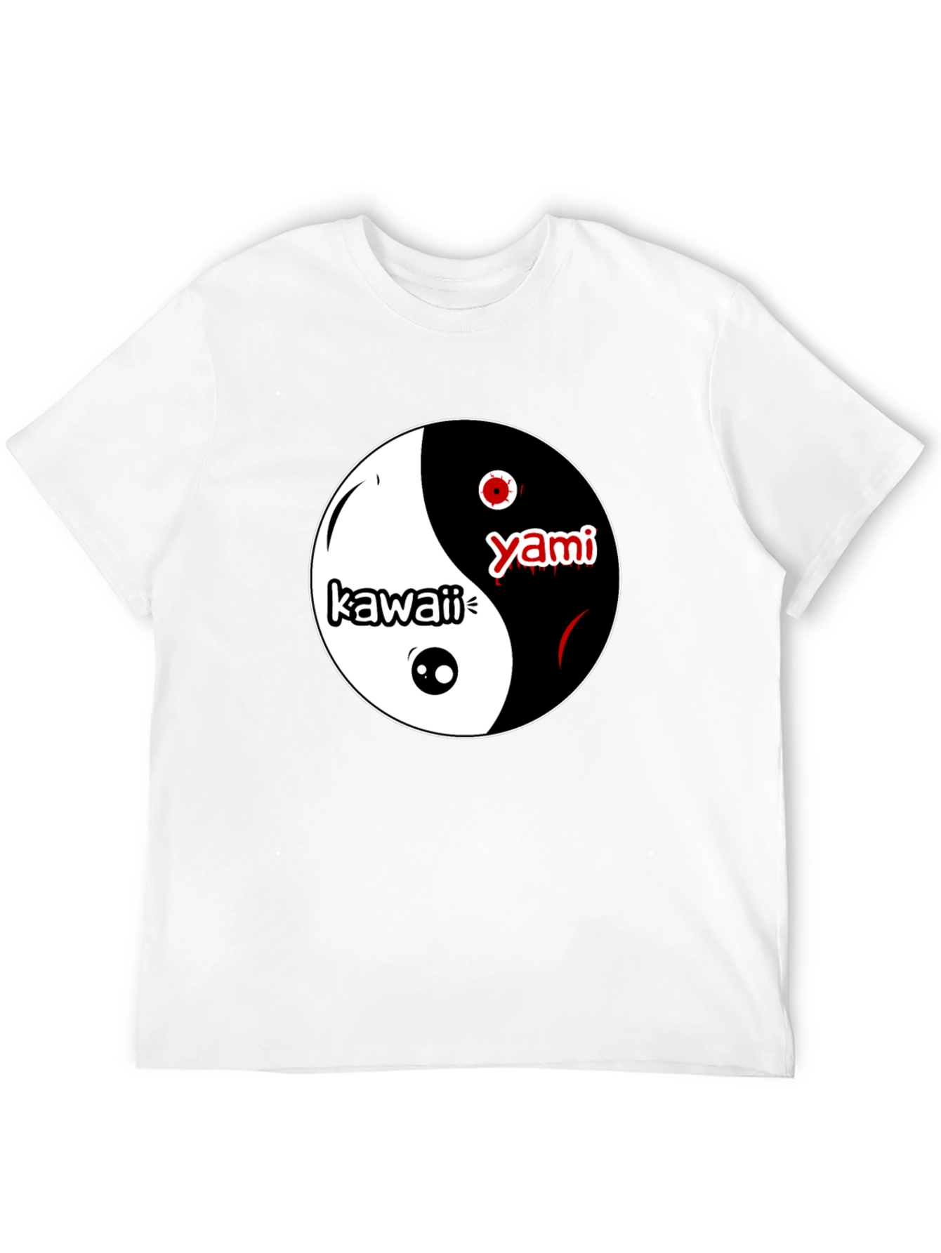 Yin Yang Kawaii Yami T-Shirt - Black