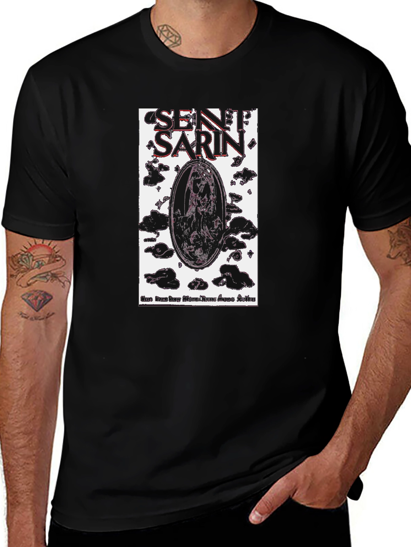 Sentient Sarin Graphic Tee - Black Cotton