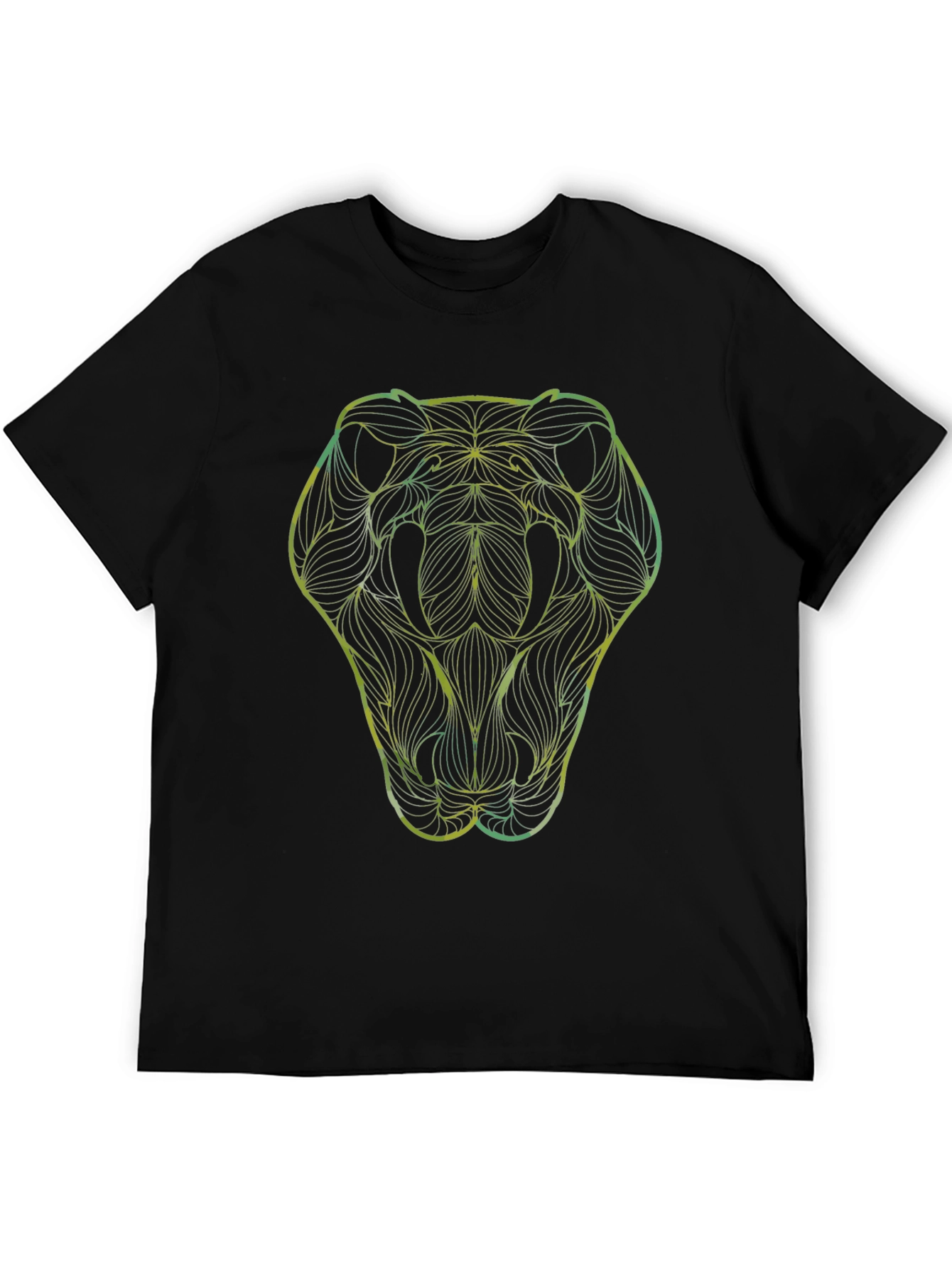 Abstract Snake Head Black Graphic Tee