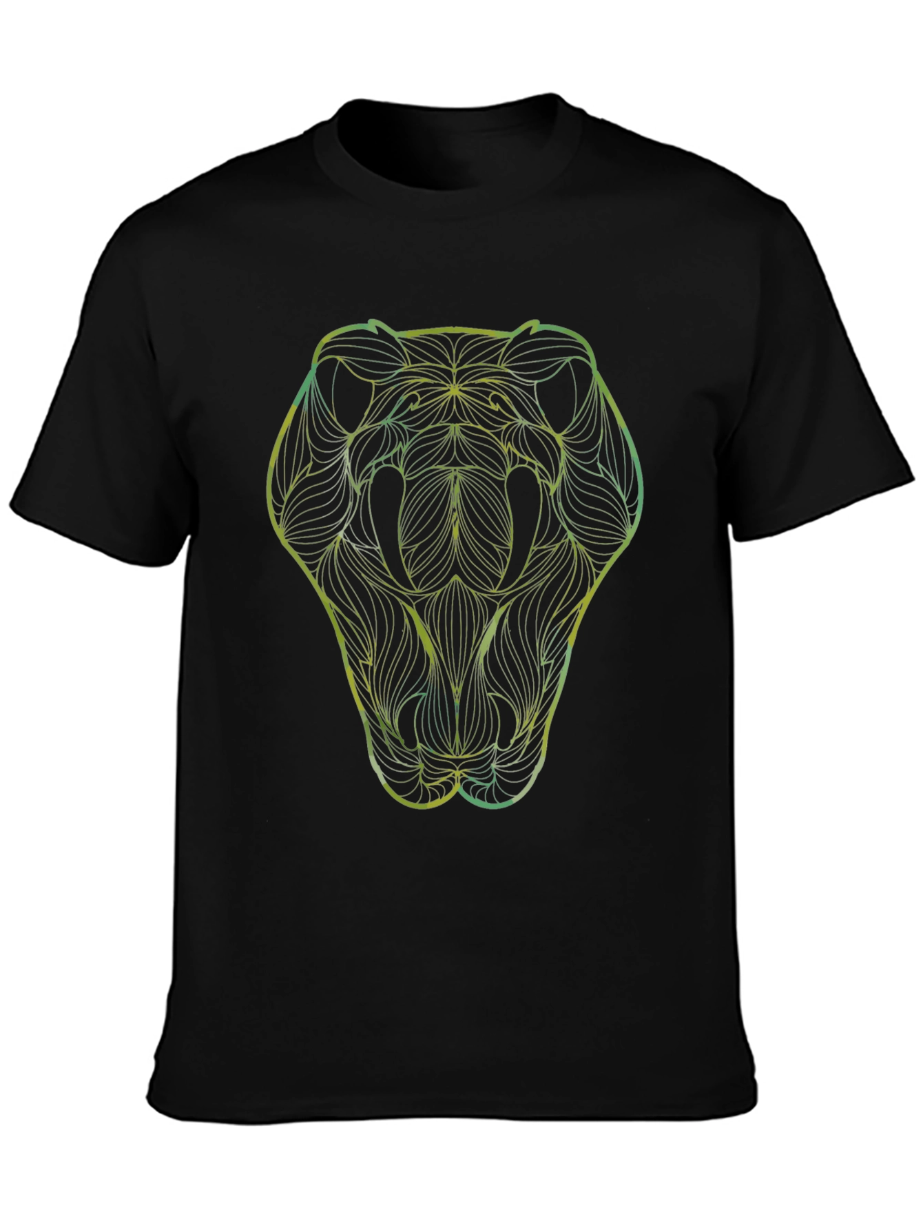 Abstract Snake Head Black Graphic Tee