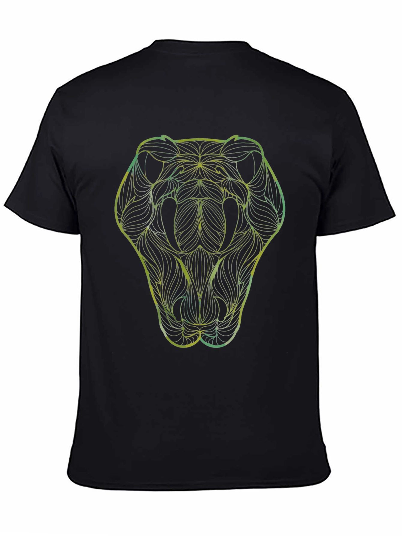 Abstract Snake Head Black Graphic Tee