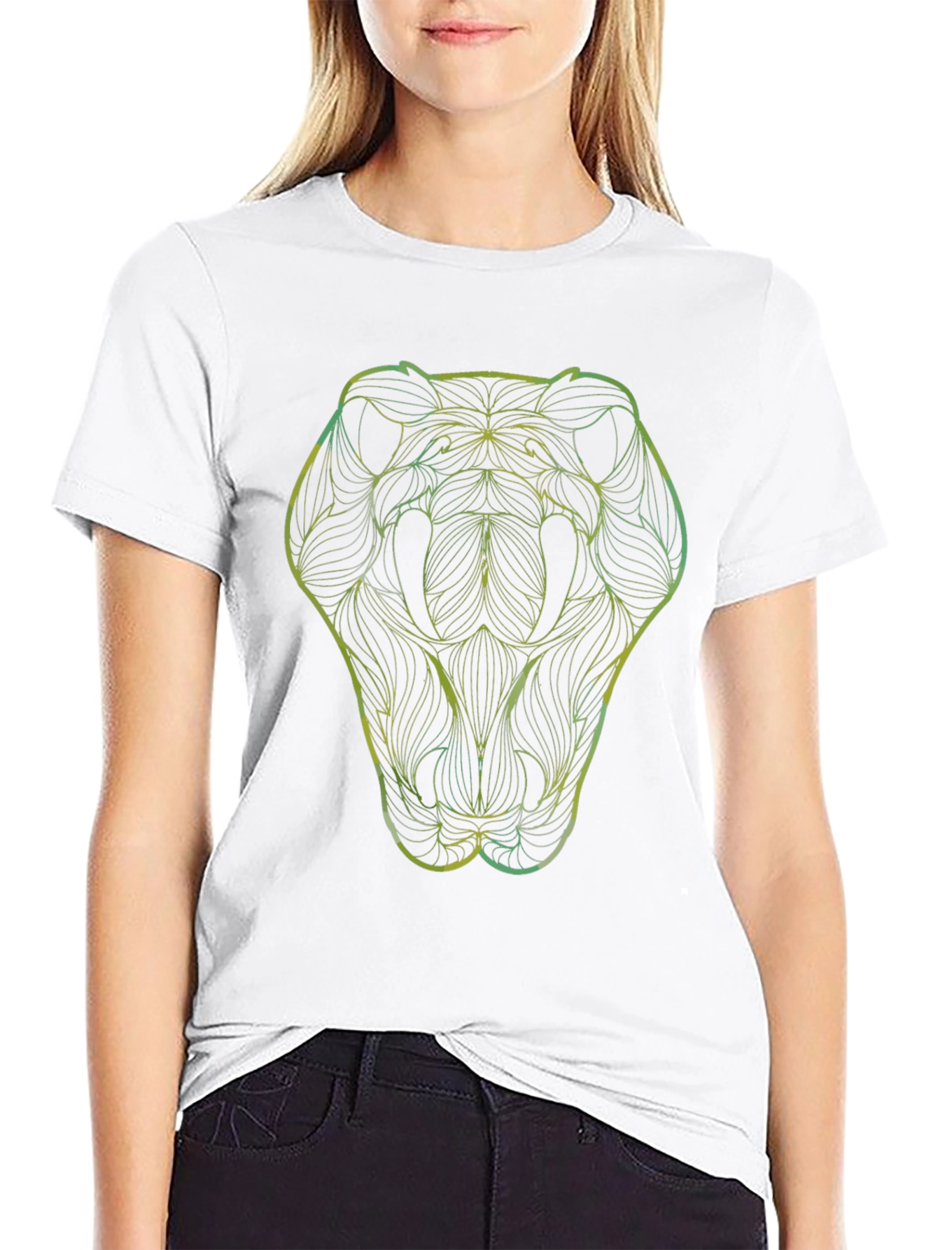 Abstract Snake Head Black Graphic Tee