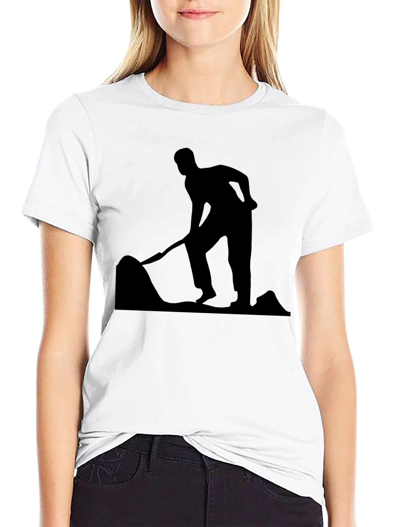 Silhouette Digger Graphic Tee - Black