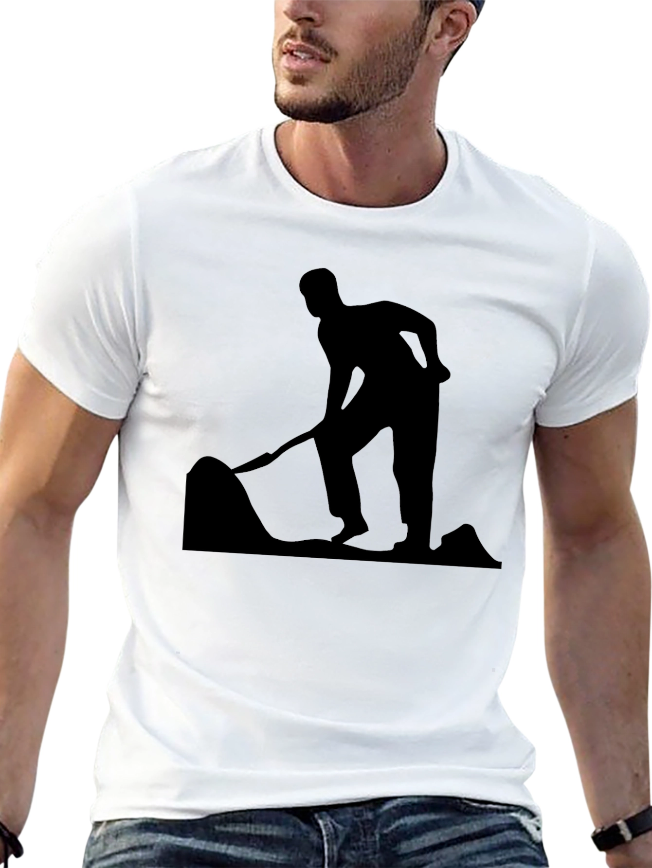 Silhouette Digger Graphic Tee - Black