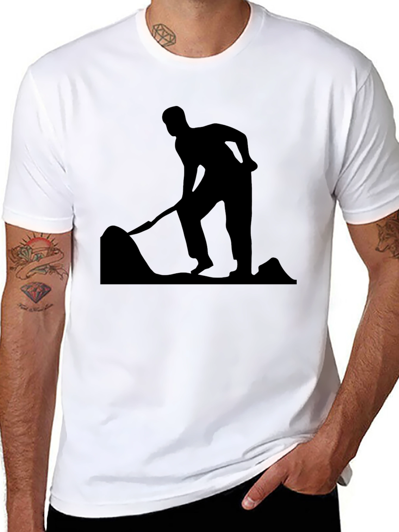 Silhouette Digger Graphic Tee - Black