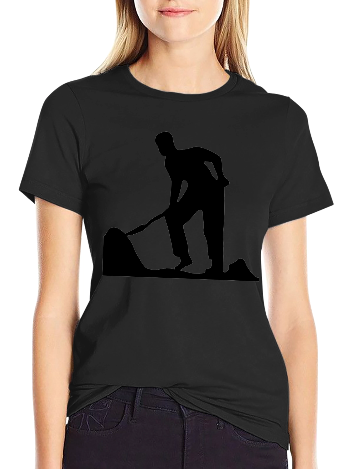 Silhouette Digger Graphic Tee - Black