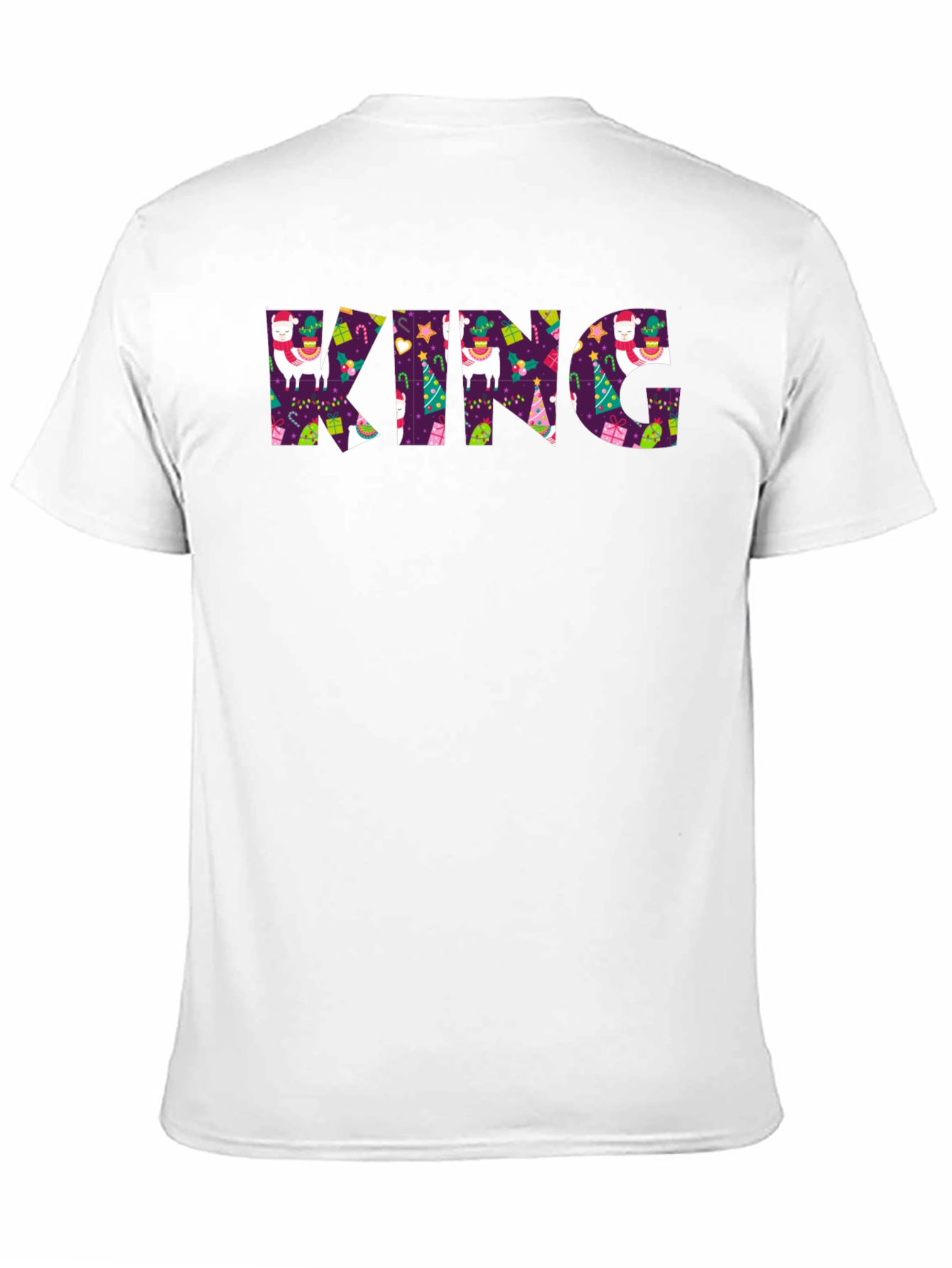 Festive King Graphic Print Black T-Shirt