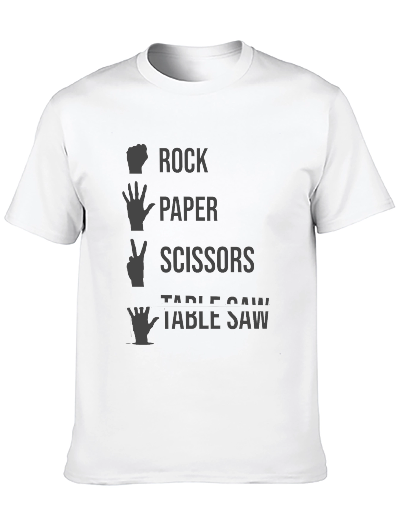 Rock Paper Scissors Table Saw Black T-Shirt