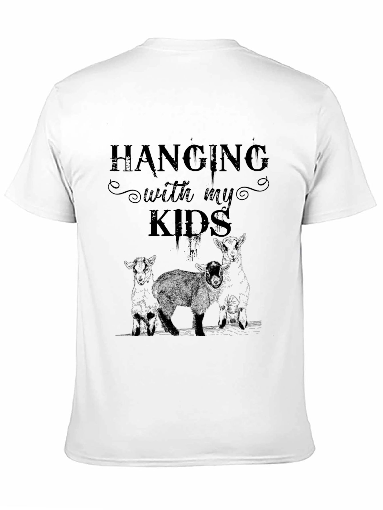 Hanging with My Kids Lamb T-Shirt - Black