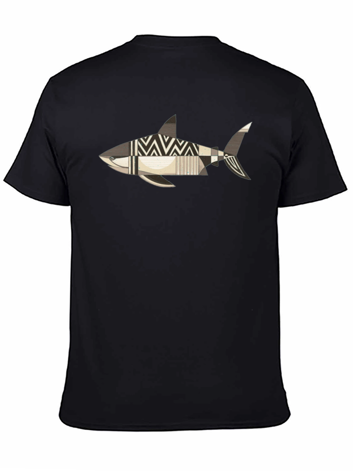 Abstract Shark Graphic Print T-Shirt