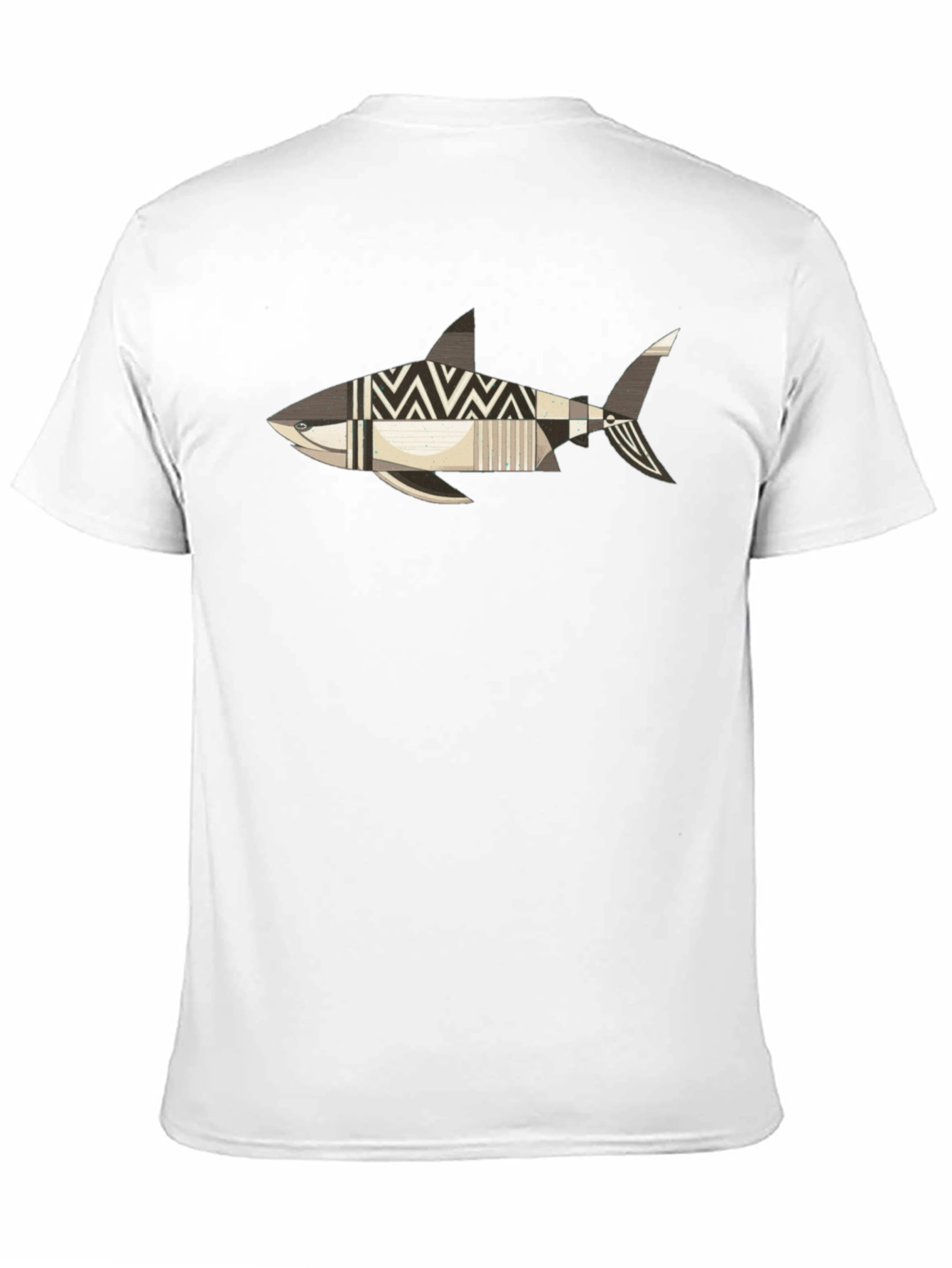 Abstract Shark Graphic Print T-Shirt