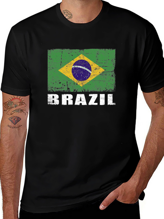 Brazil Flag Graphic Print T-Shirt