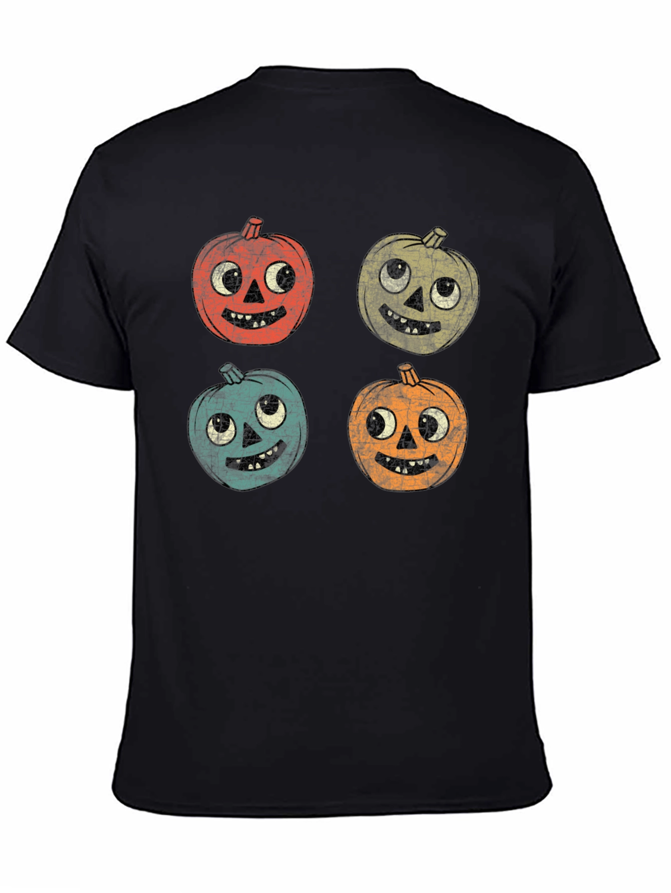 Retro Halloween Pumpkin Face Graphic Tee