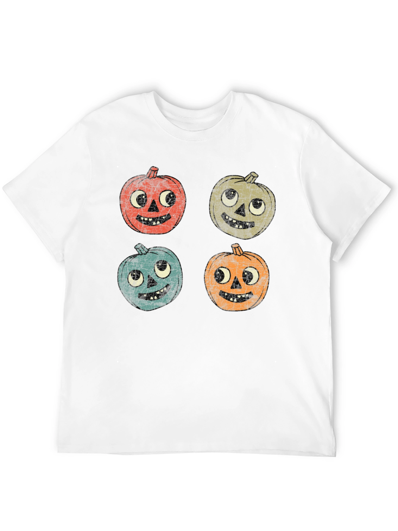 Retro Halloween Pumpkin Face Graphic Tee