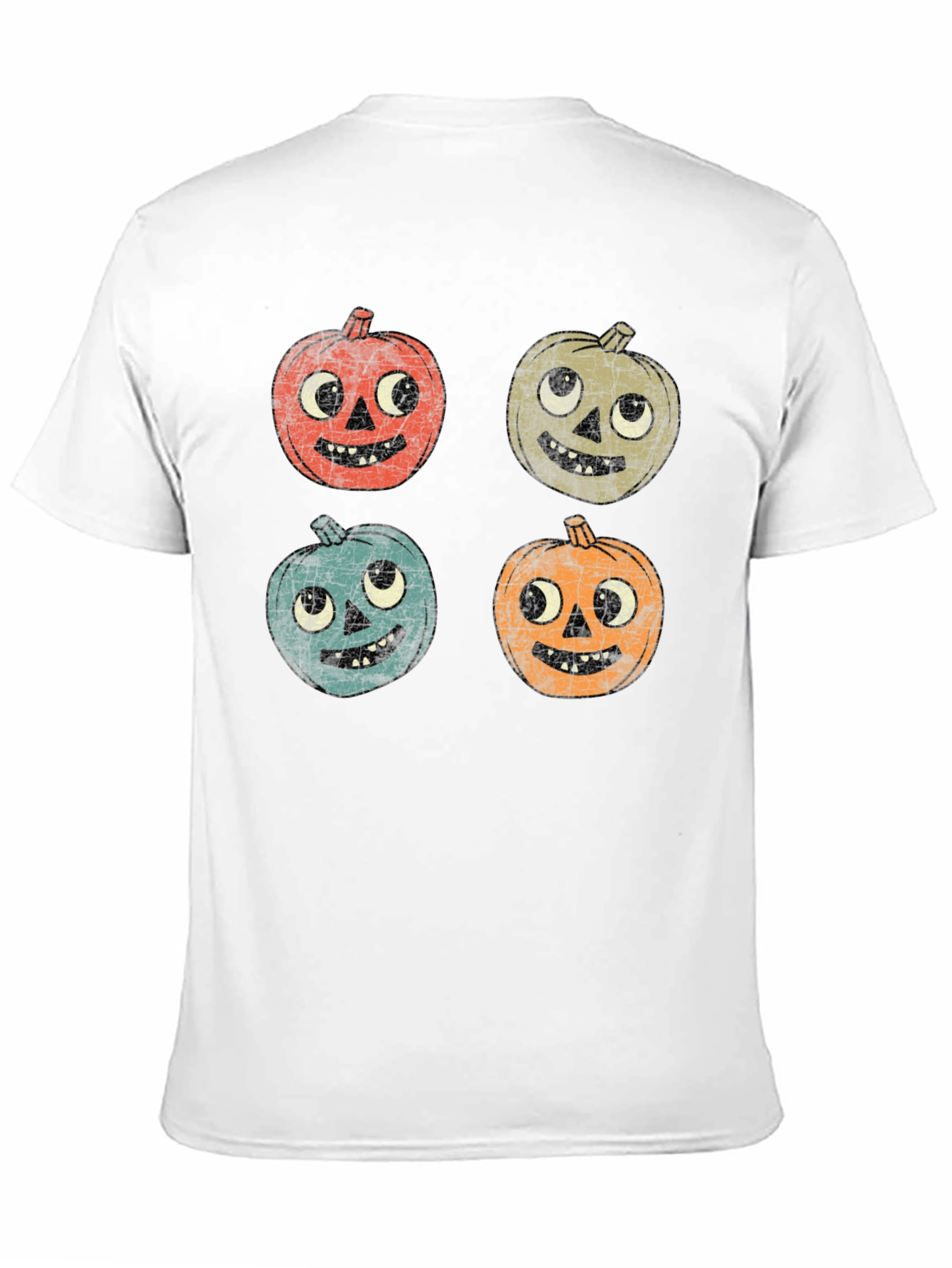 Retro Halloween Pumpkin Face Graphic Tee