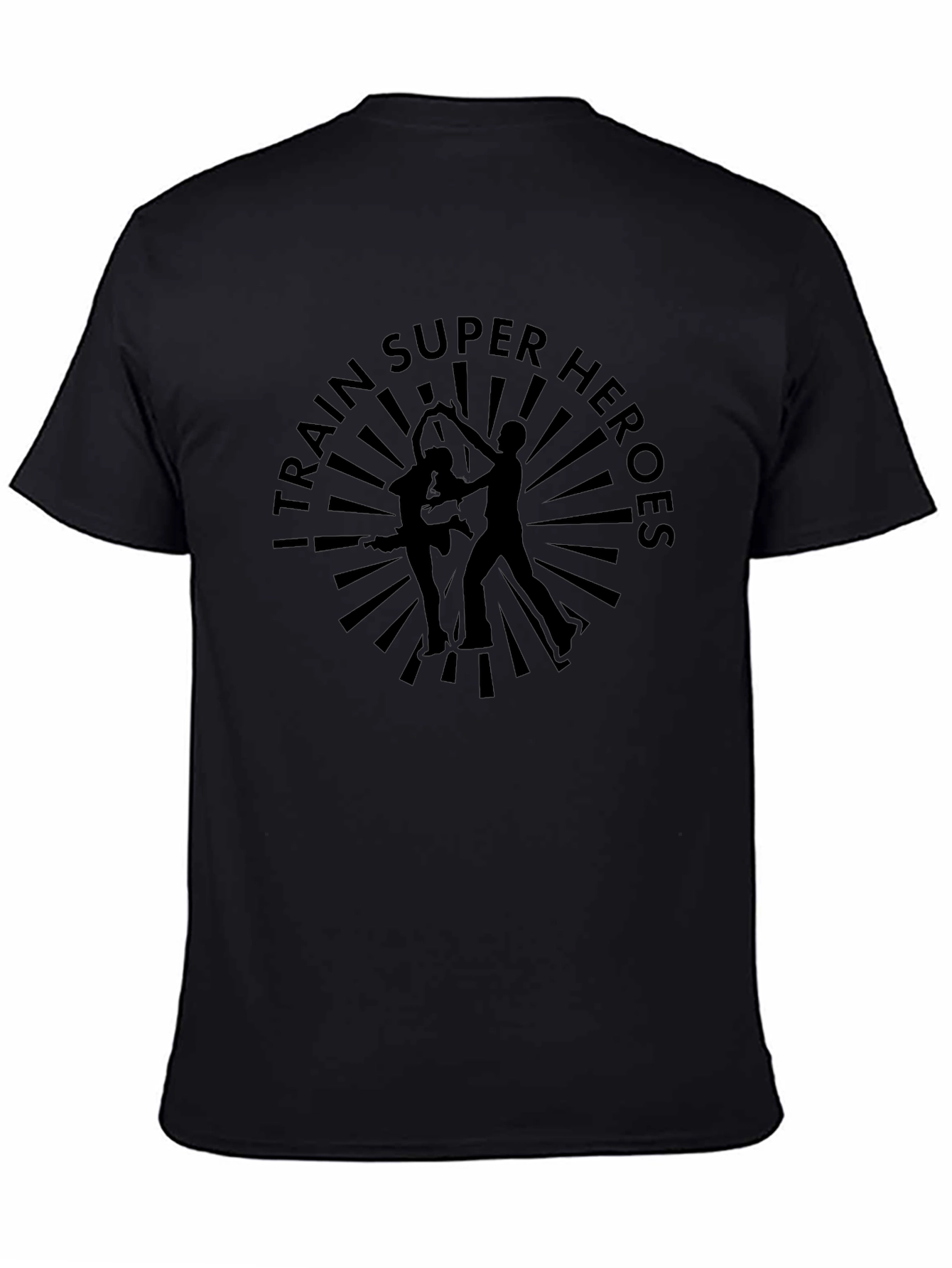 I Train Super Heroes Black T-Shirt