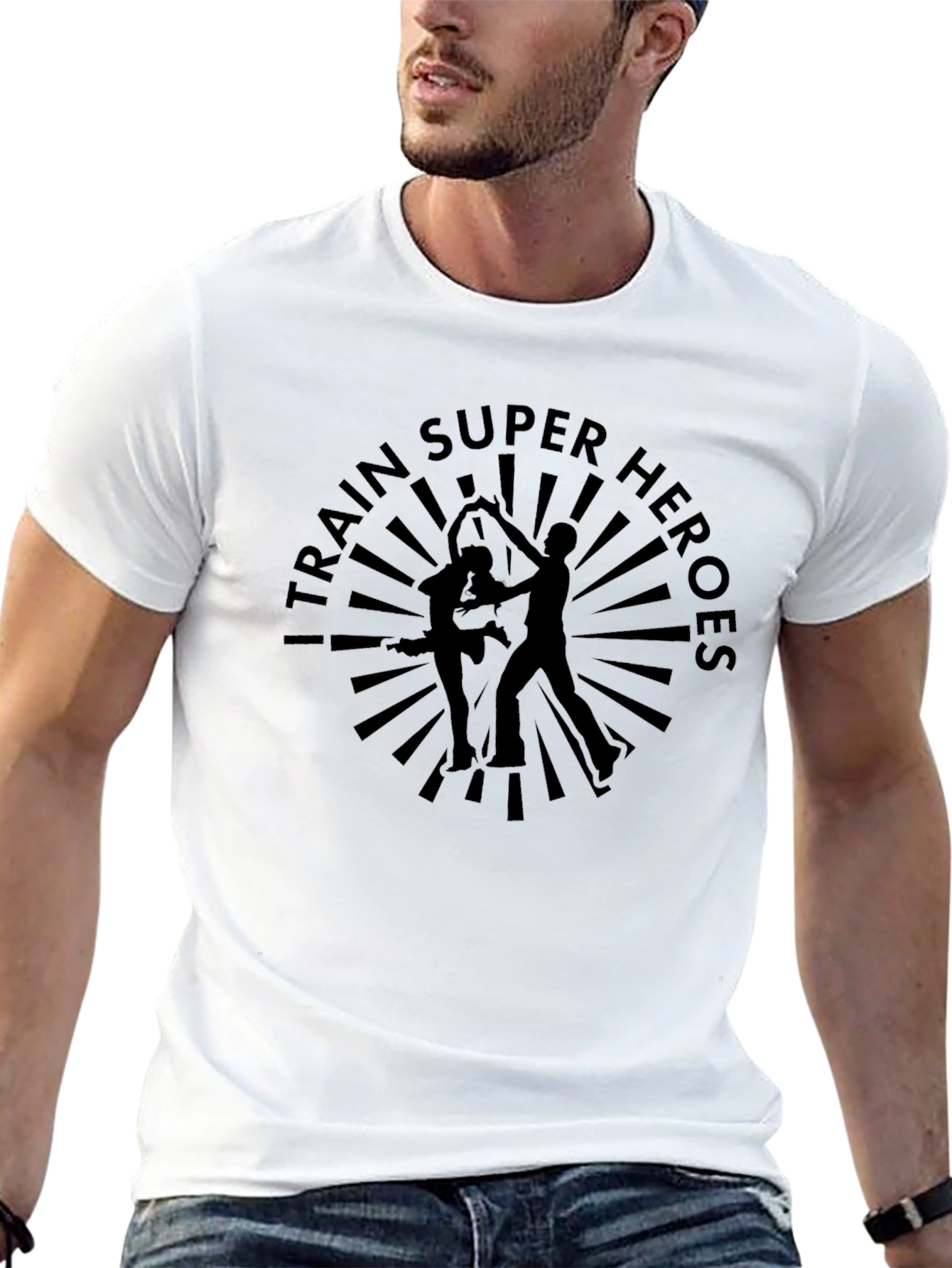 I Train Super Heroes Black T-Shirt