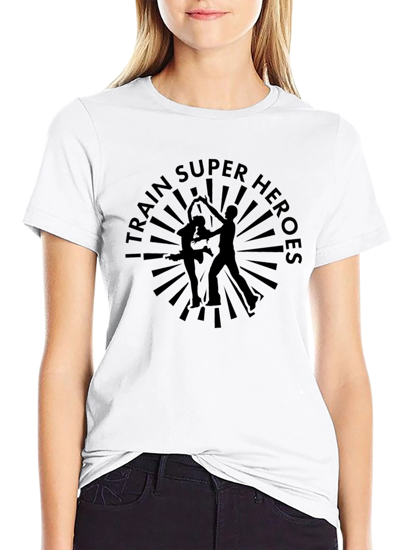 I Train Super Heroes Black T-Shirt