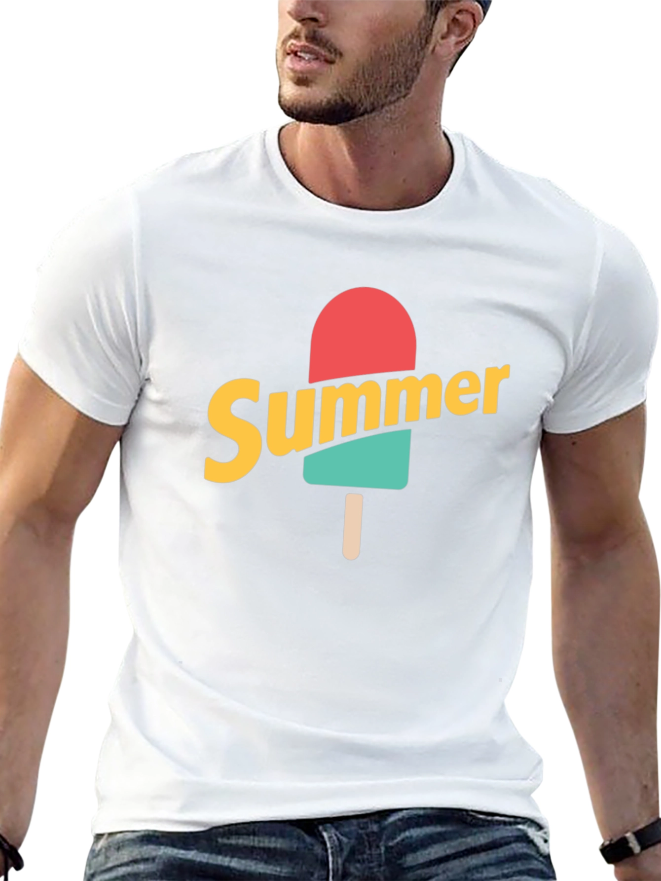 Summer Popsicle Graphic Tee - Black Cotton T-Shirt