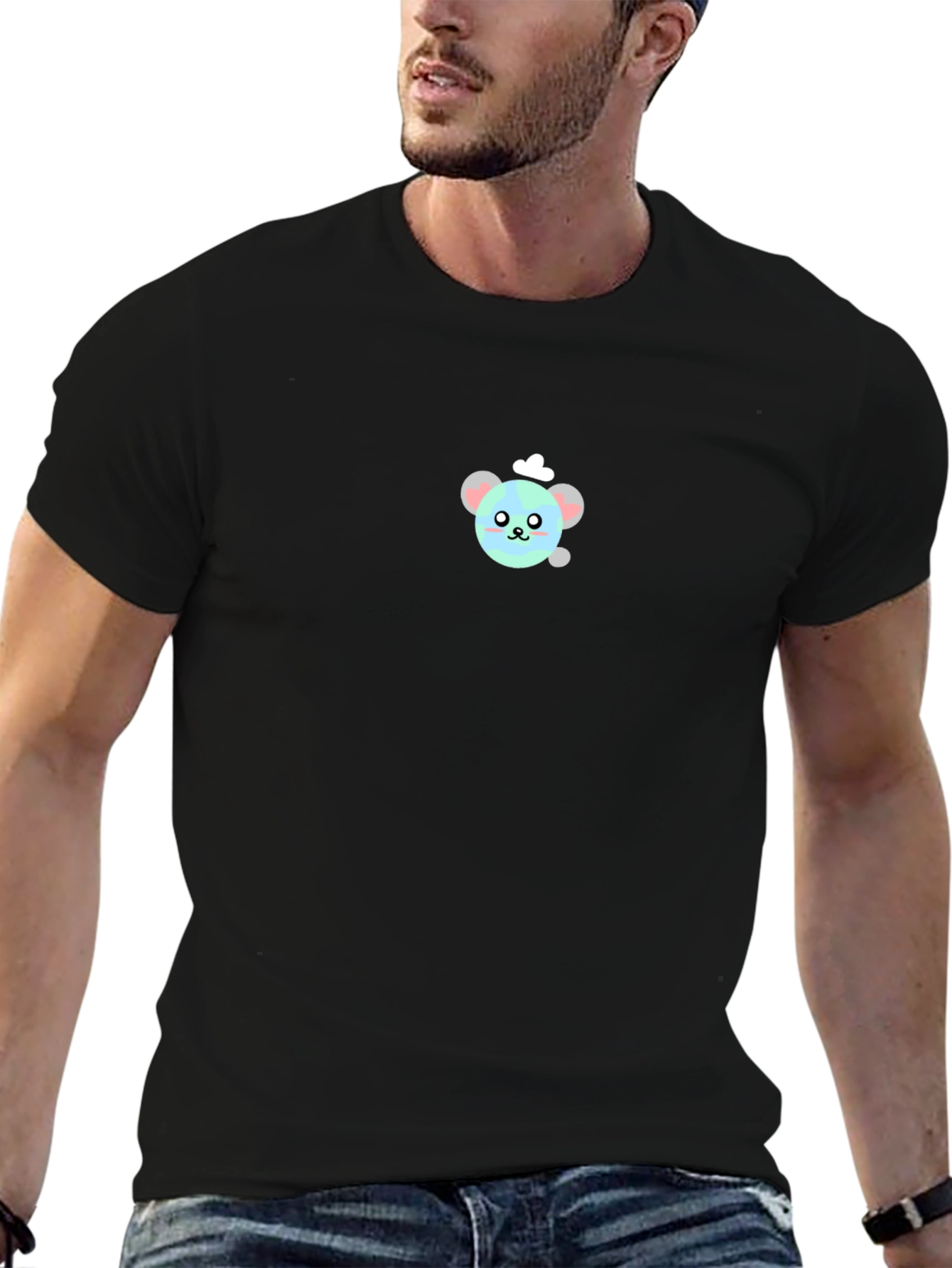 Cute Chef Bear Black T-Shirt