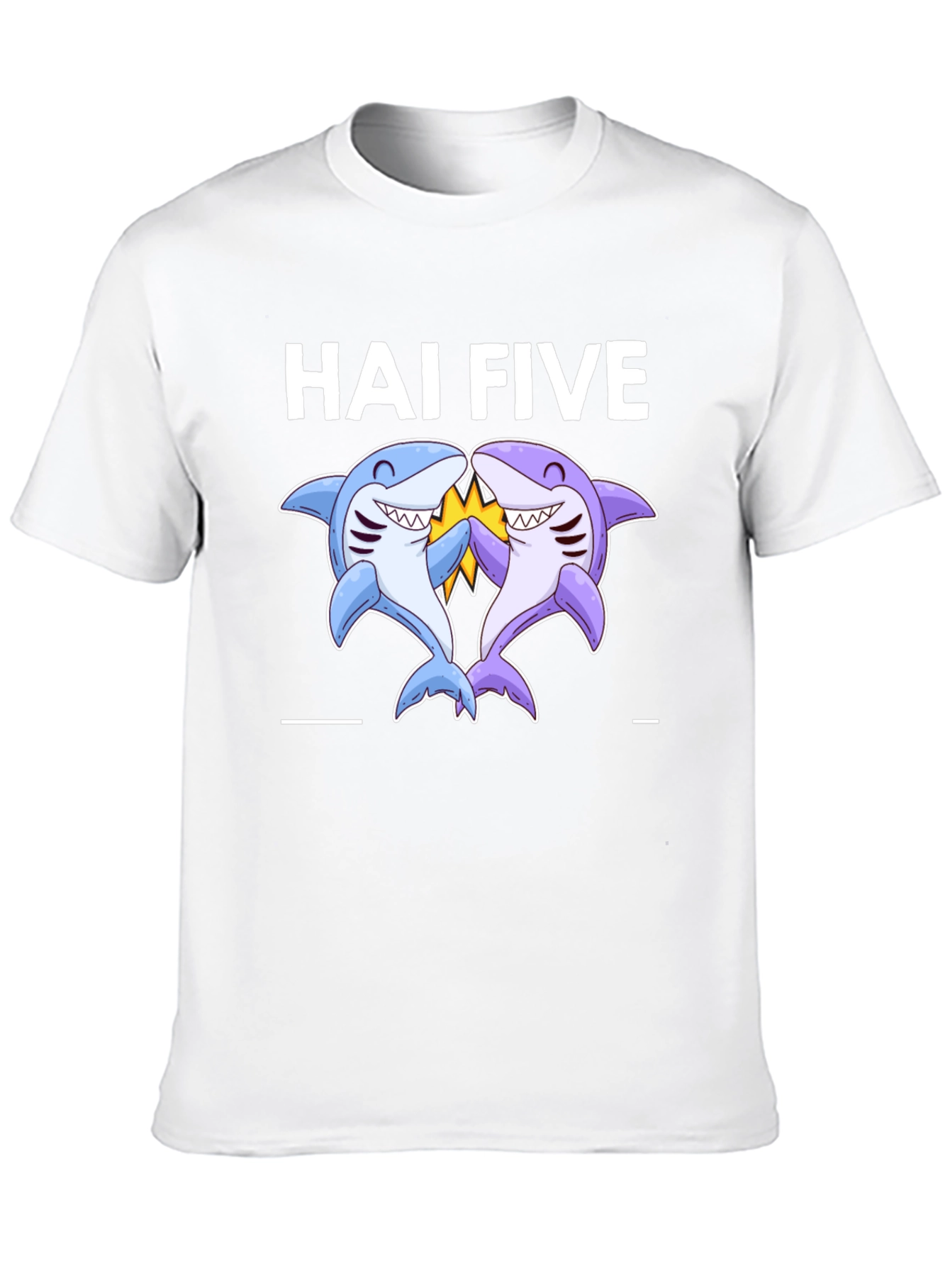 Hai Five Shark T-Shirt - Black Cotton Tee