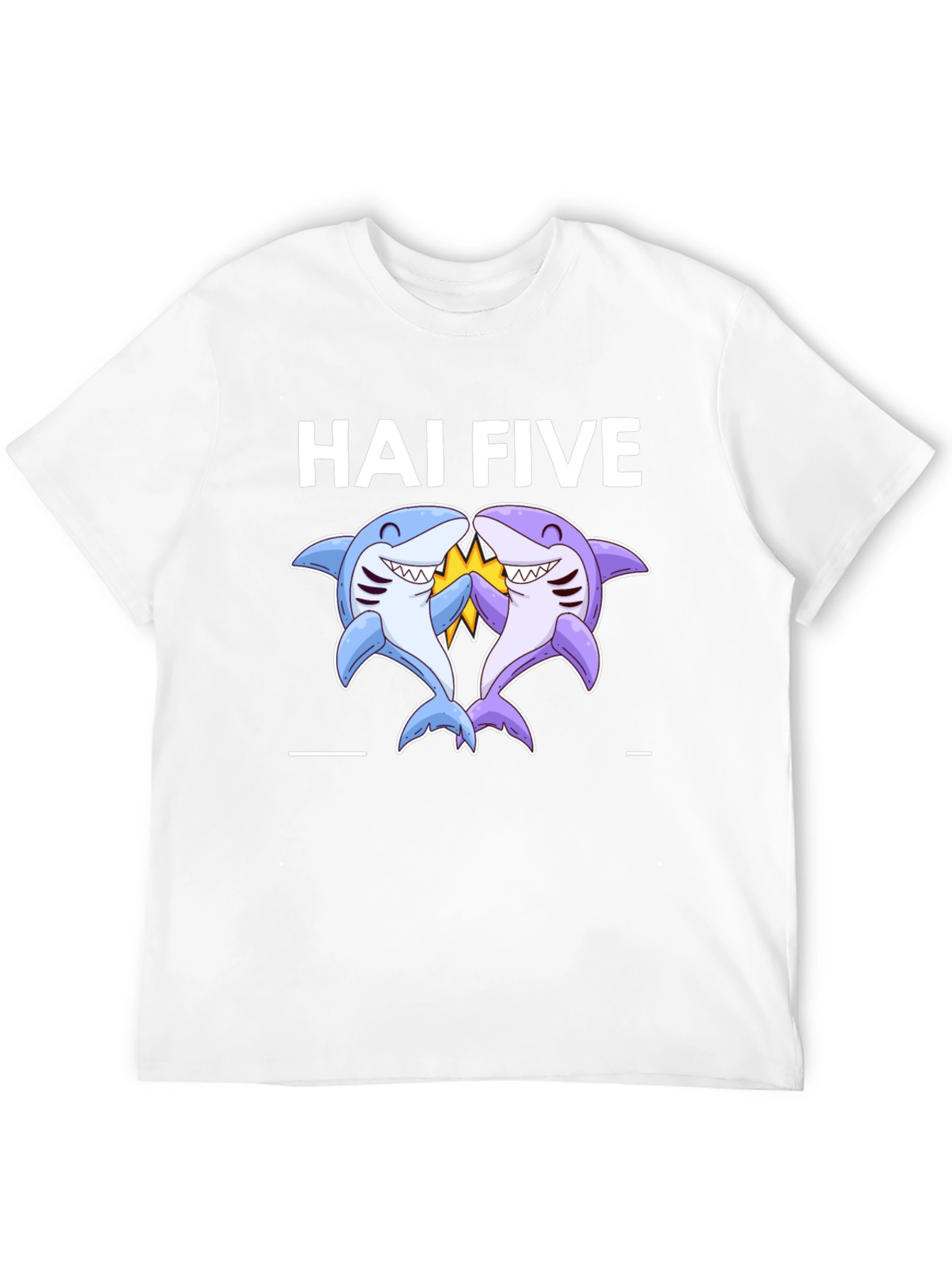 Hai Five Shark T-Shirt - Black Cotton Tee