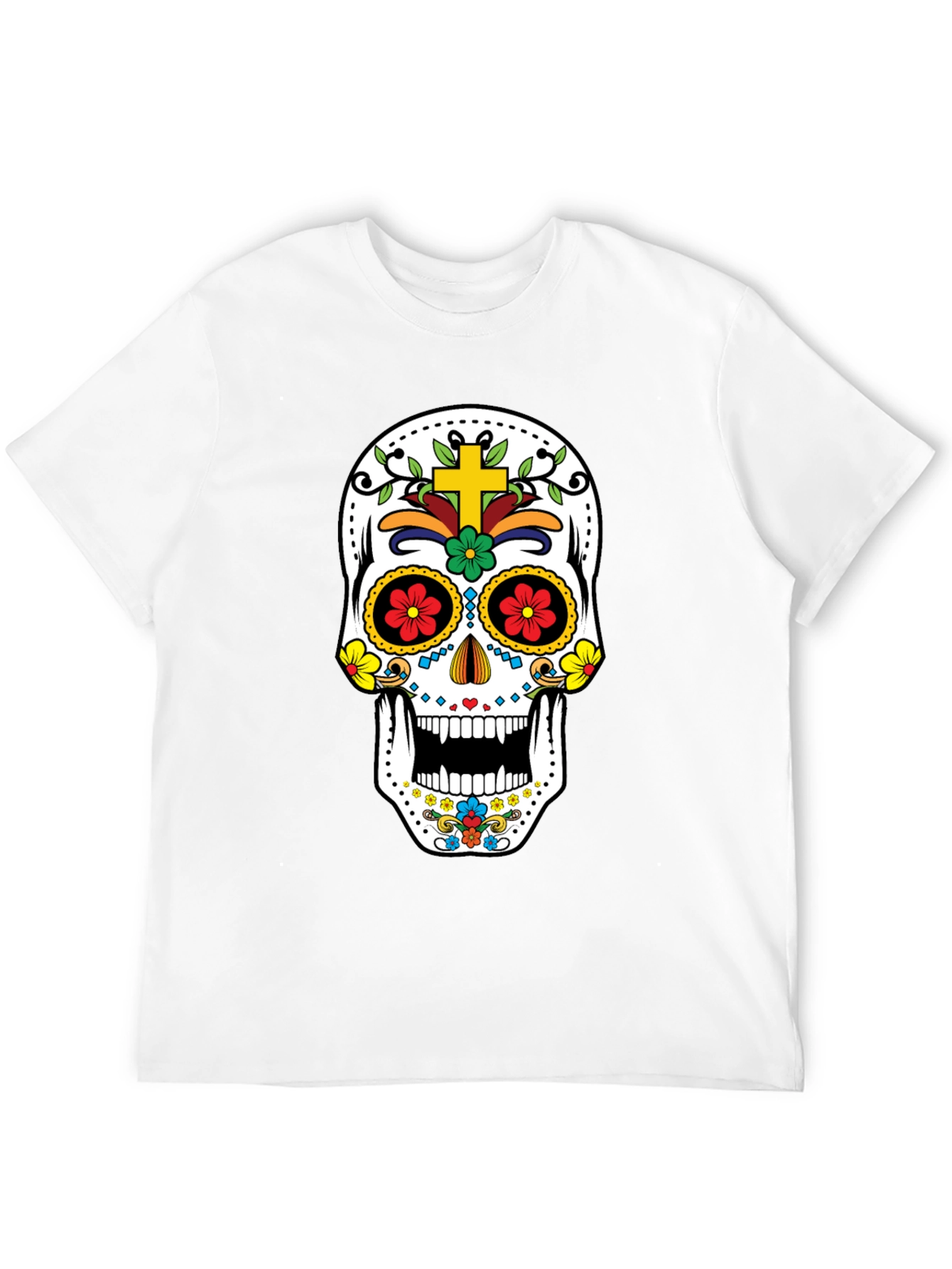 Day of the Dead Skull Graphic Tee - Black