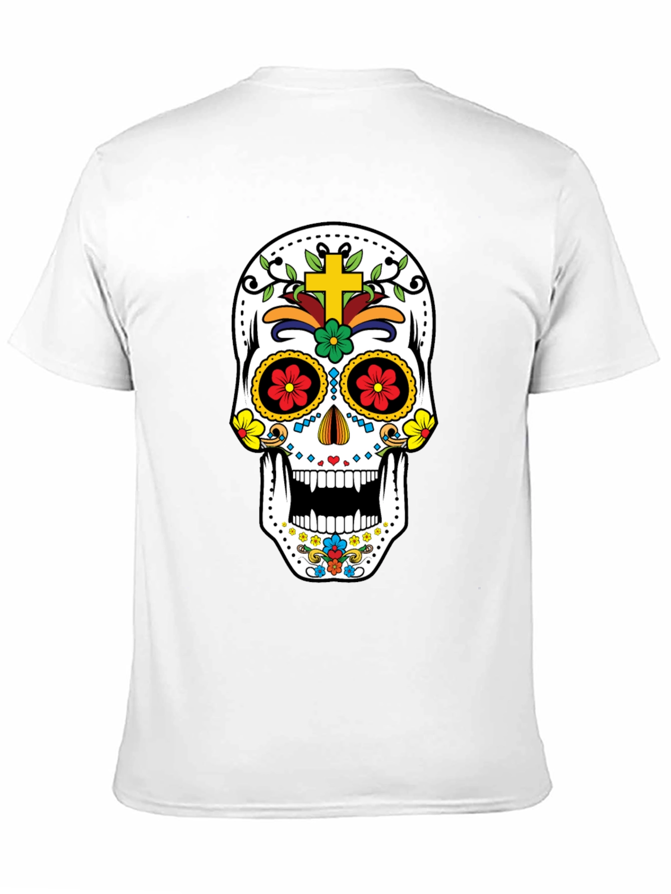 Day of the Dead Skull Graphic Tee - Black