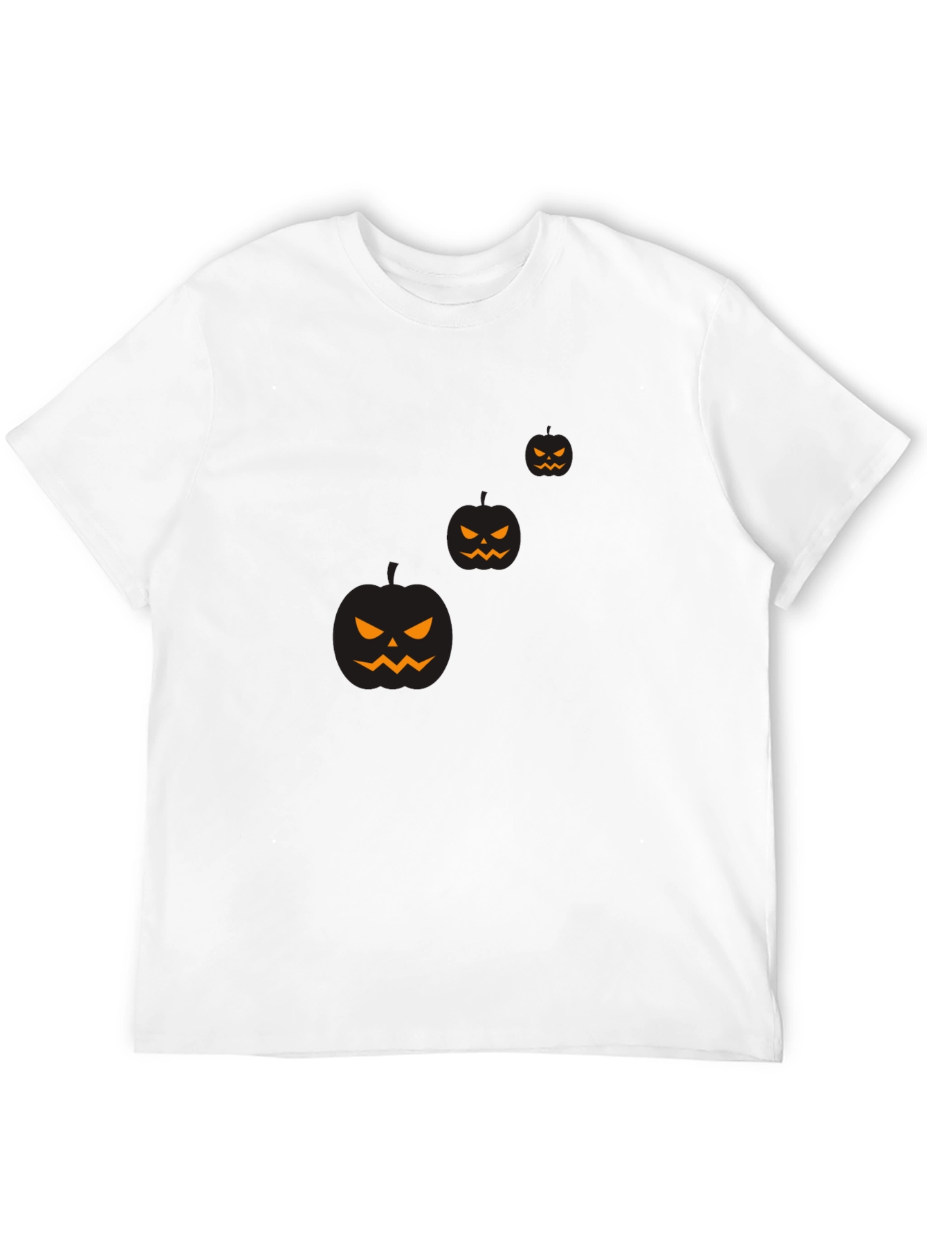 Mens Halloween Pumpkin Graphic Black T-Shirt