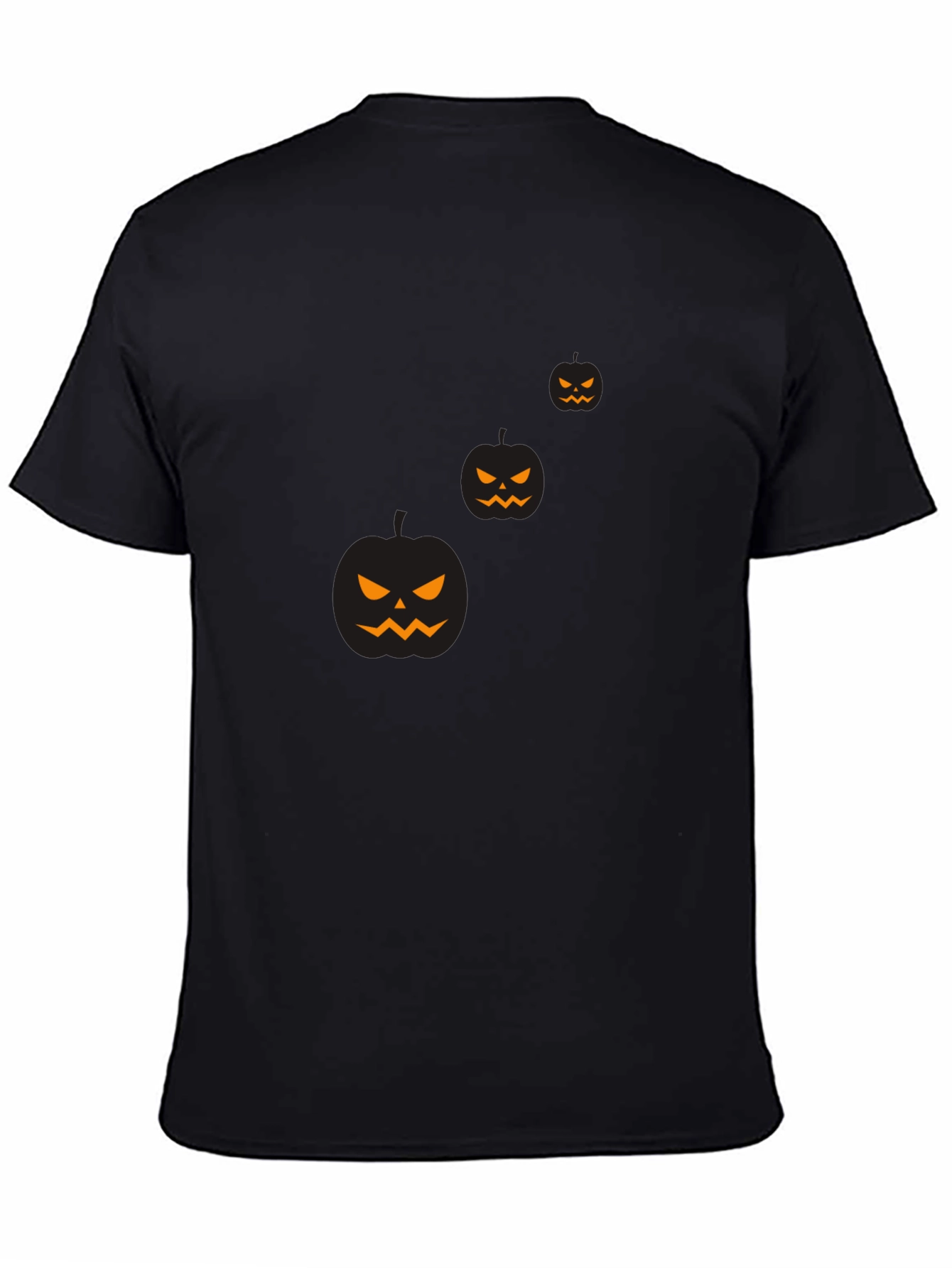 Mens Halloween Pumpkin Graphic Black T-Shirt