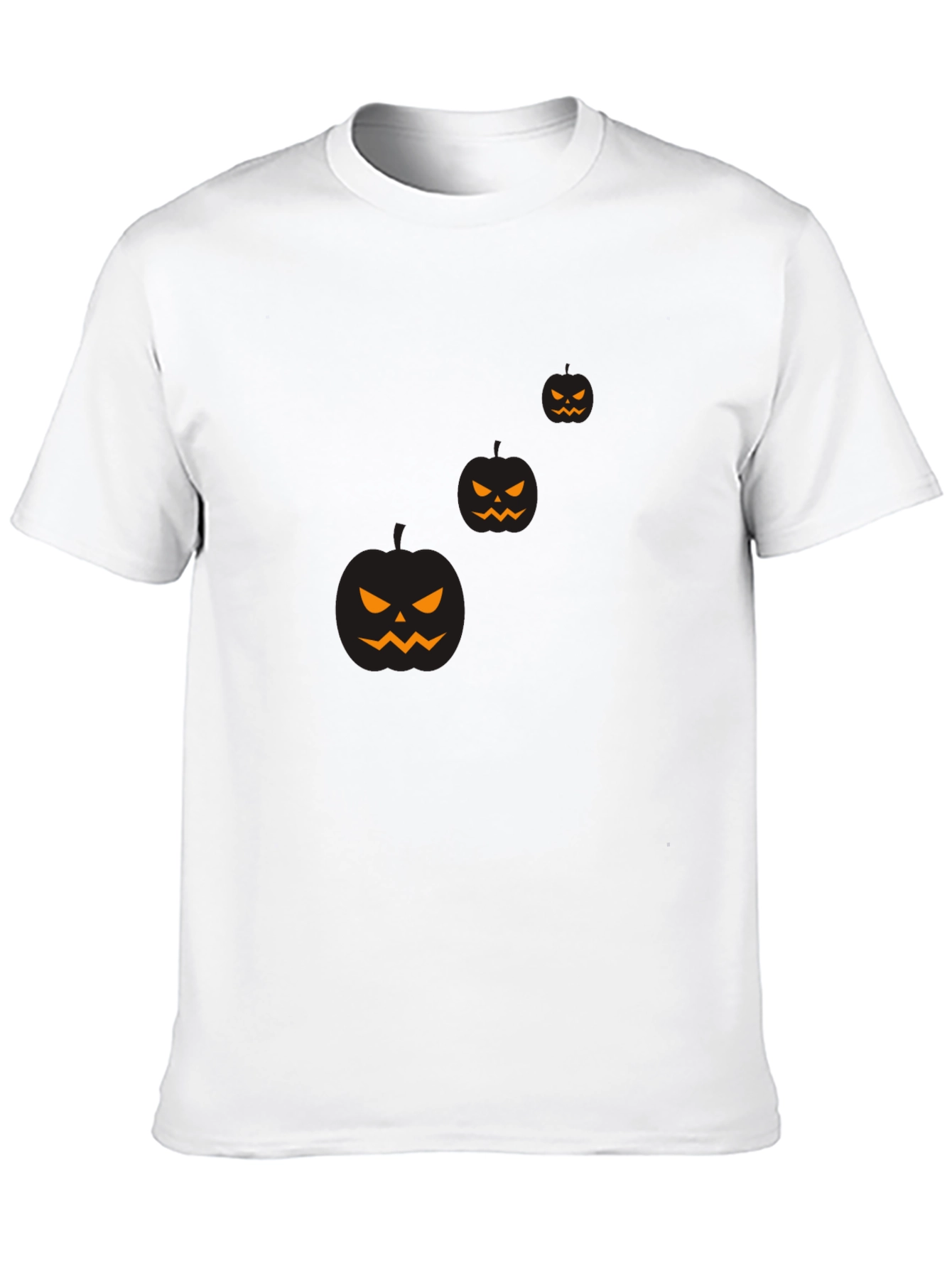 Mens Halloween Pumpkin Graphic Black T-Shirt
